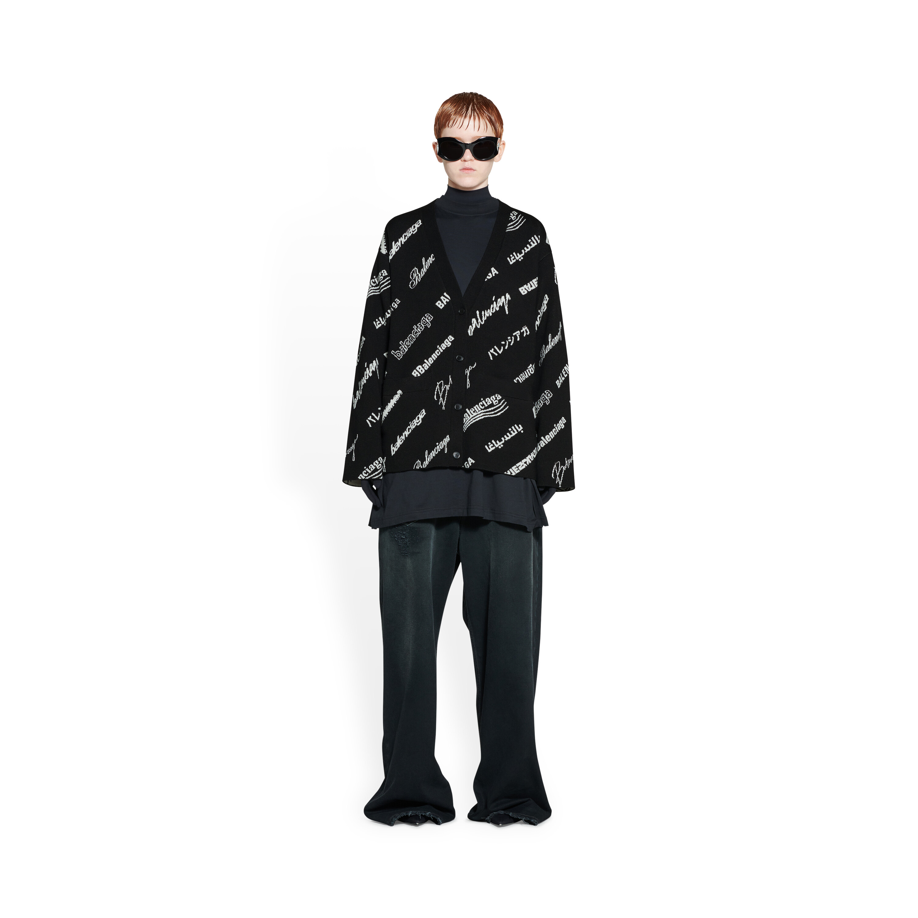 Mens luxury sweater  Balenciaga black and white logo knit sweater