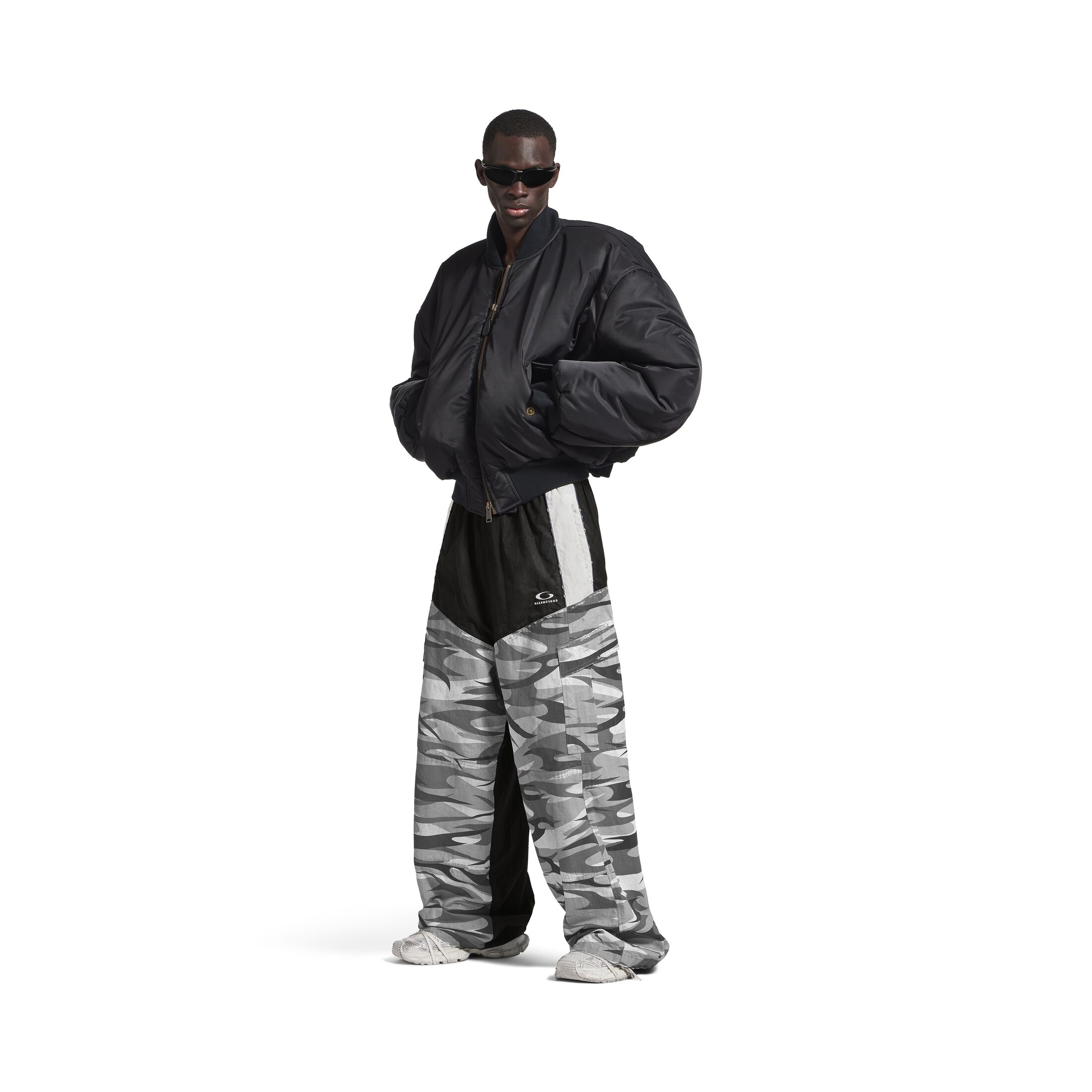 cut-up cargo tracksuit pants