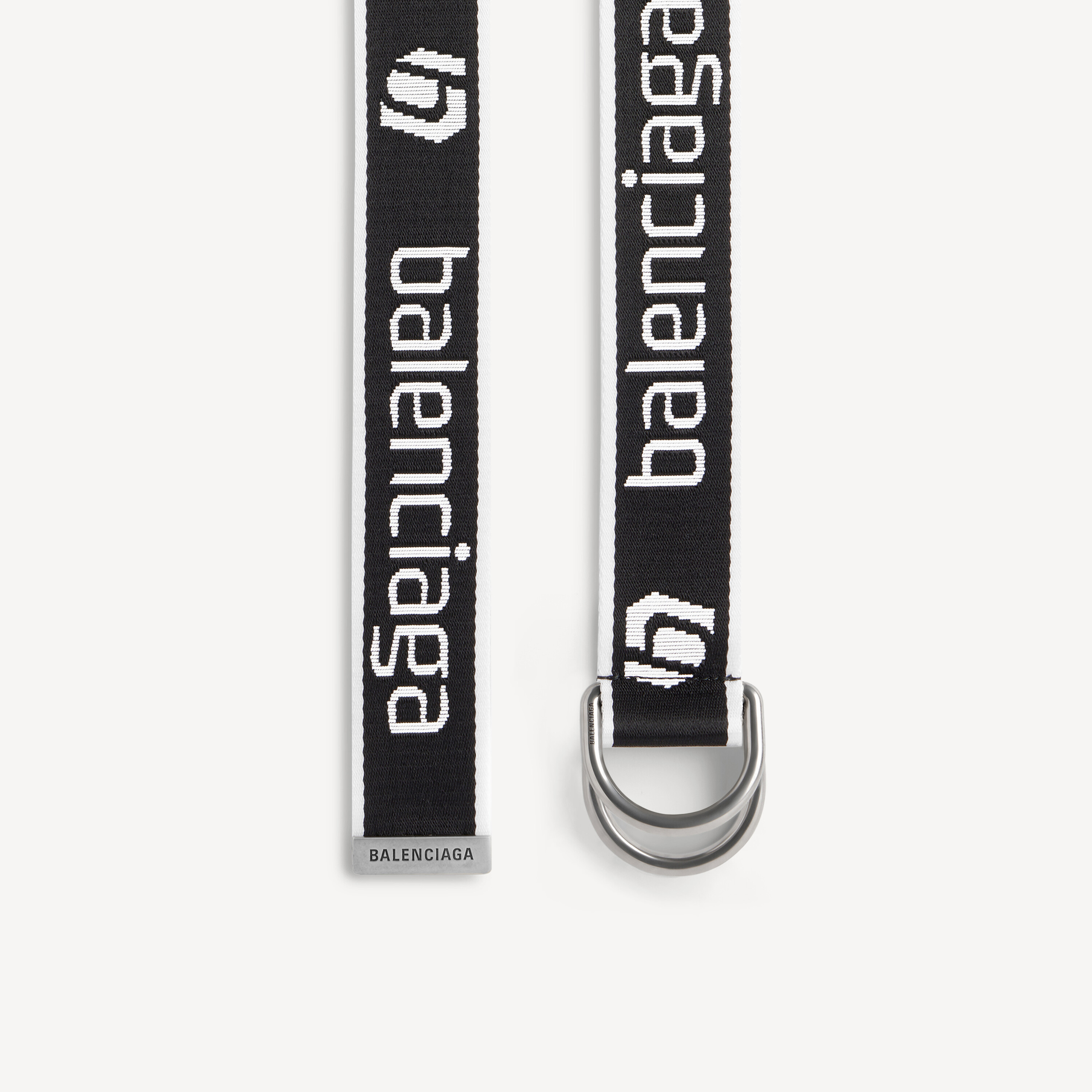 Men's D Ring Belt in Black/white
