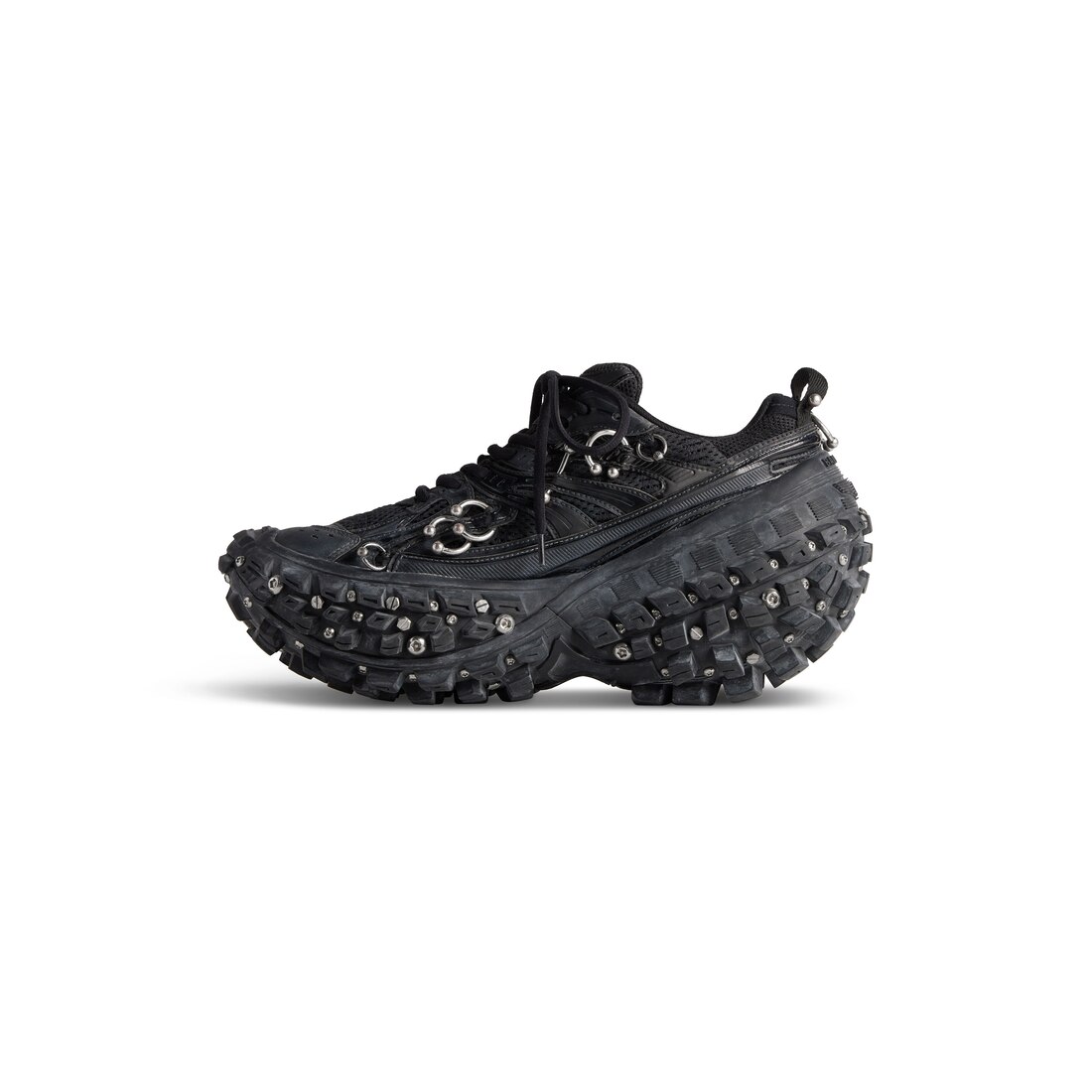 Men's Bouncer Screw Sneaker With Piercings in Black | Balenciaga US