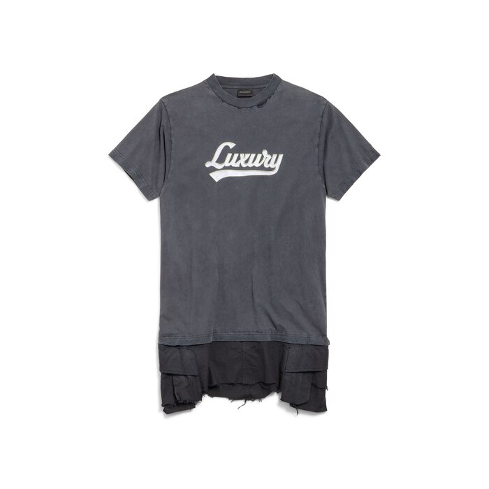 luxury script hybrid t-shirt cargo dress