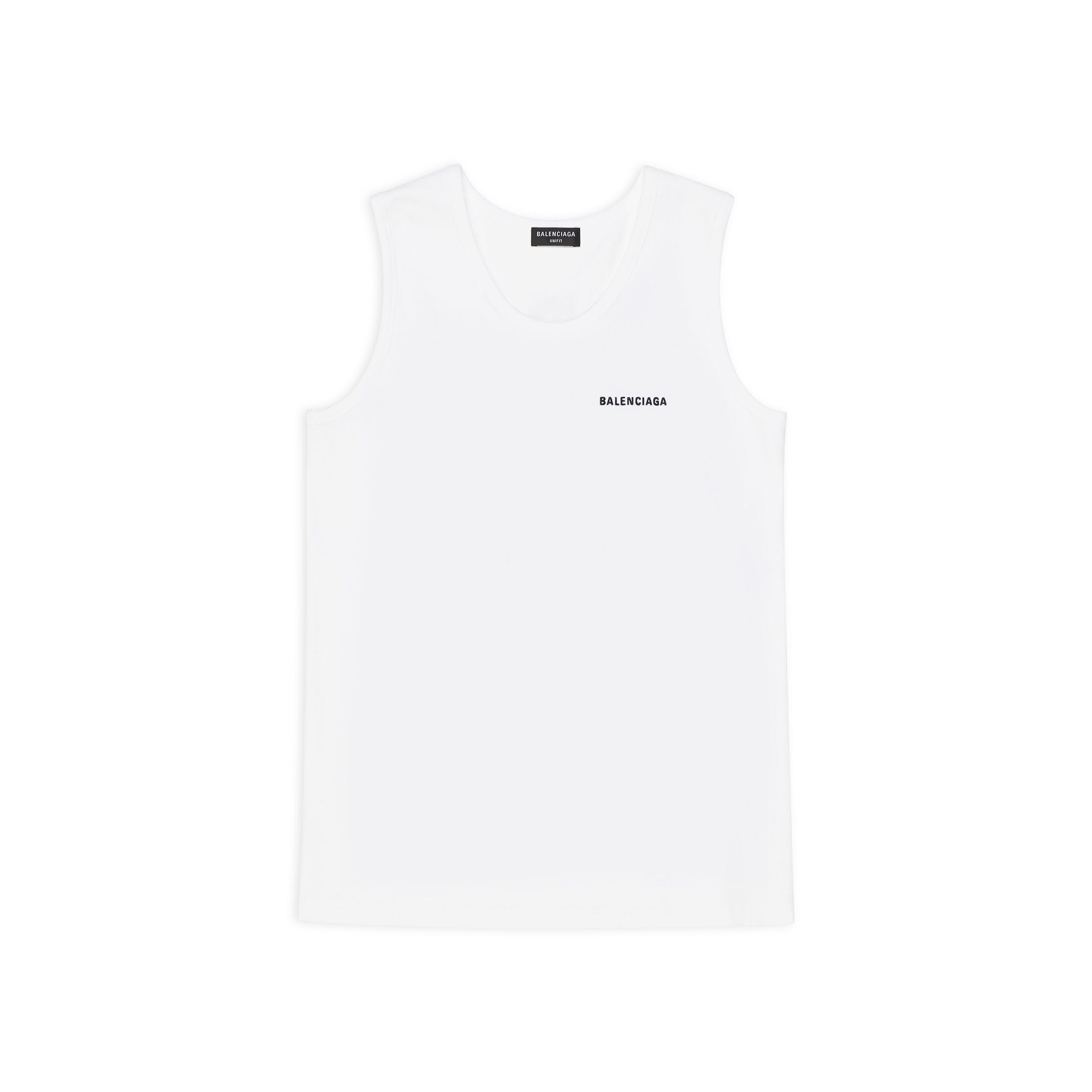 Balenciaga Loose Tank Top - White - Woman - XS - Cotton & Elastane