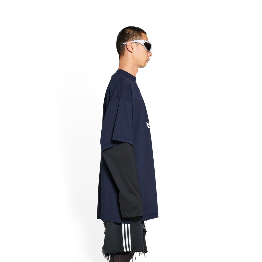 Balenciaga / Adidas オーバーサイズtシャツ で ネイビーブルー