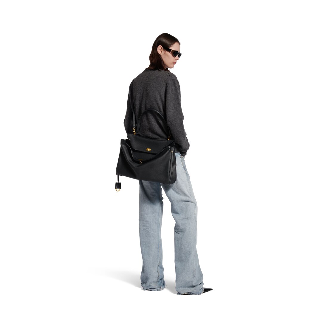 【BALENCIAGA】ウィメンズ Rodeo ハンドバッグ ラージ ホワイト の ウィメンズ Rodeo ハンドバッグ ミディアム