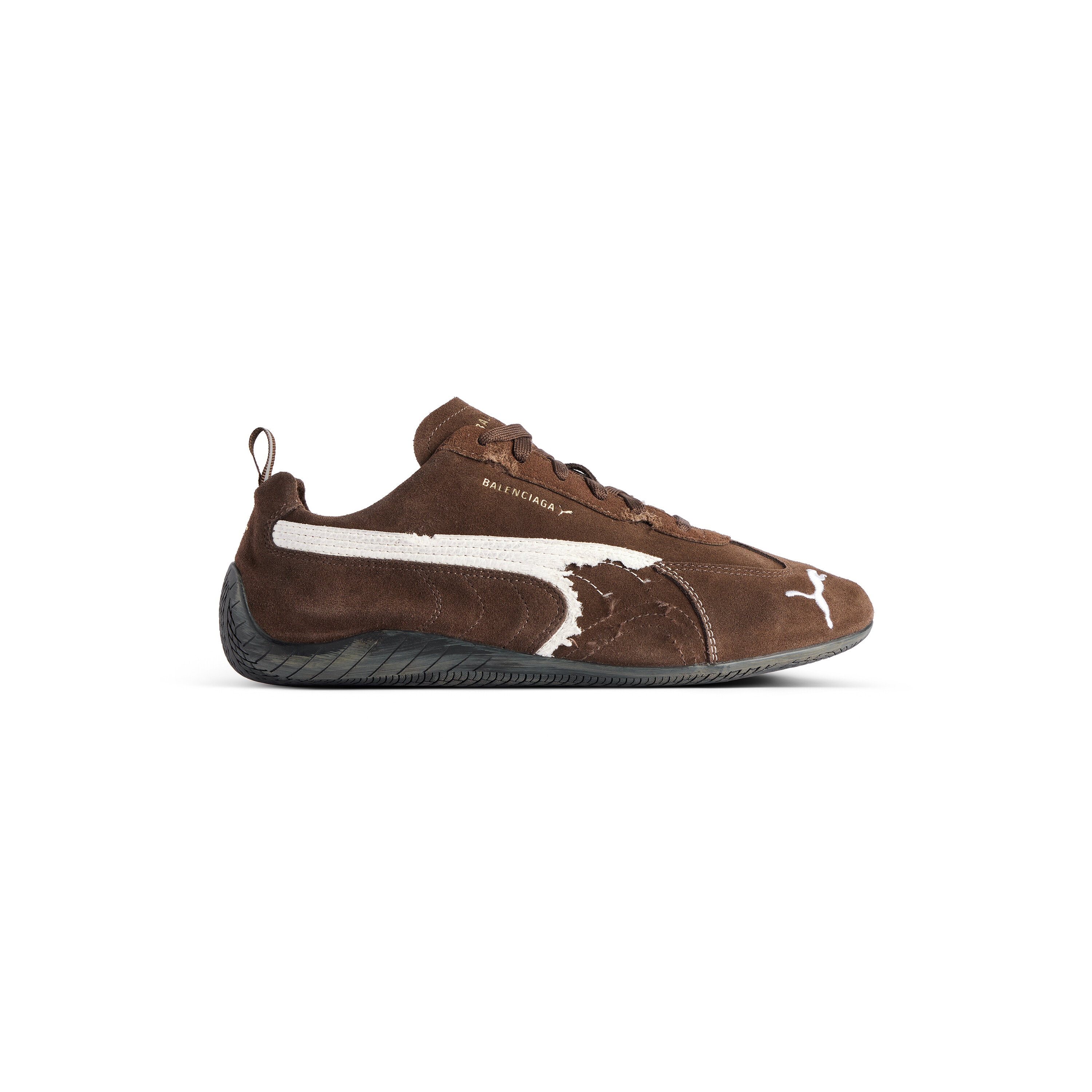 25AW バレンシアガ PUMA スピードキャット スエード スニーカー ホワイト の ウィメンズ スピードキャット スエード Balenciaga