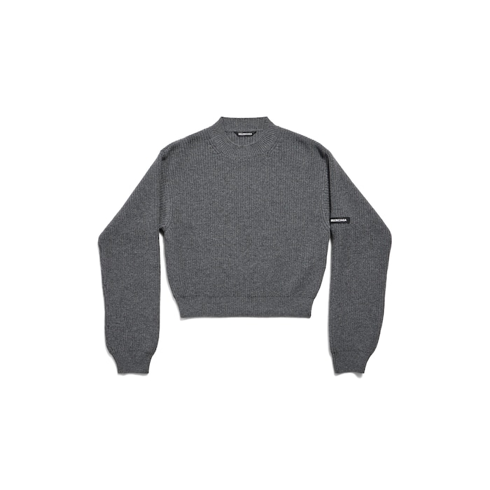 patch cropped sweater