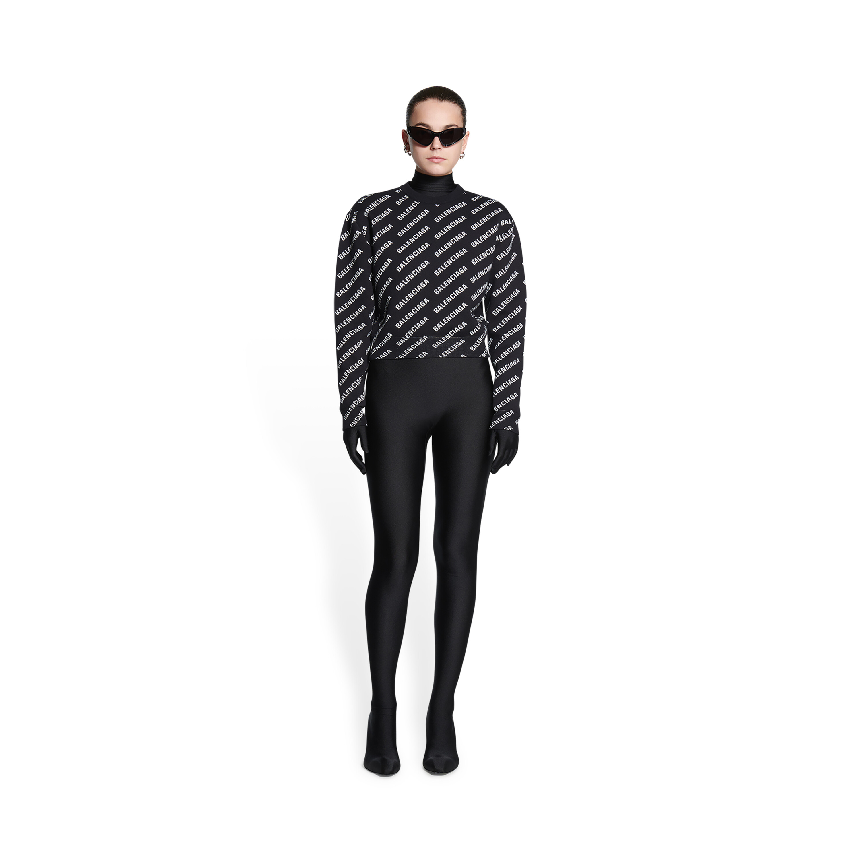 Louis Vuitton® Embossed Monogram Knit Pullover Black. Size S0