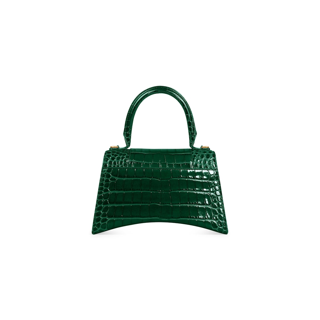 Women's Hourglass Small Handbag Crocodile Embossed in Forest Green 