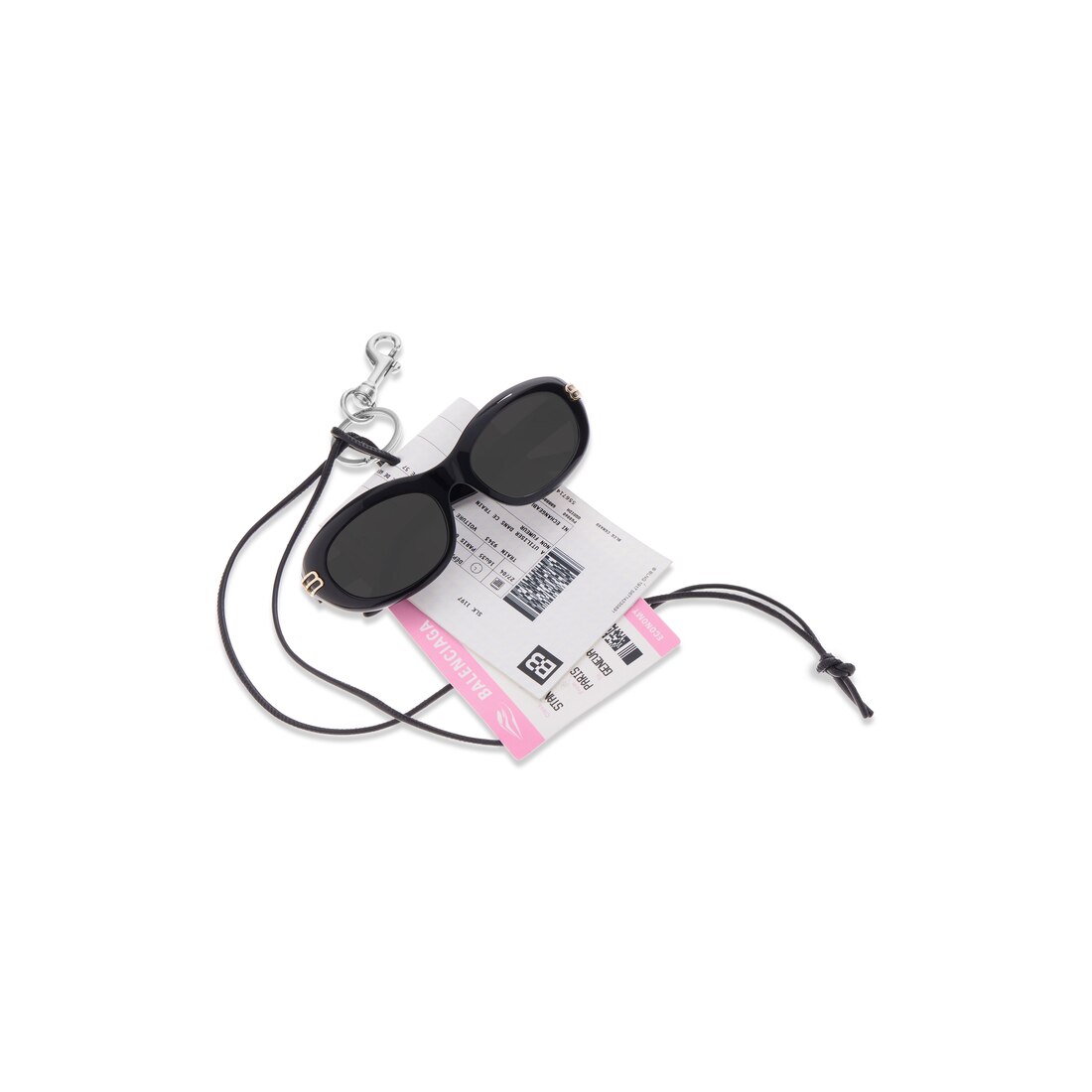 Charm/keychain Train Ticket in White/black/pink | Balenciaga US
