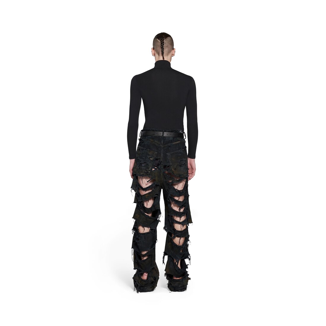 Super Destroyed Baggy Pants in Black | Balenciaga CA