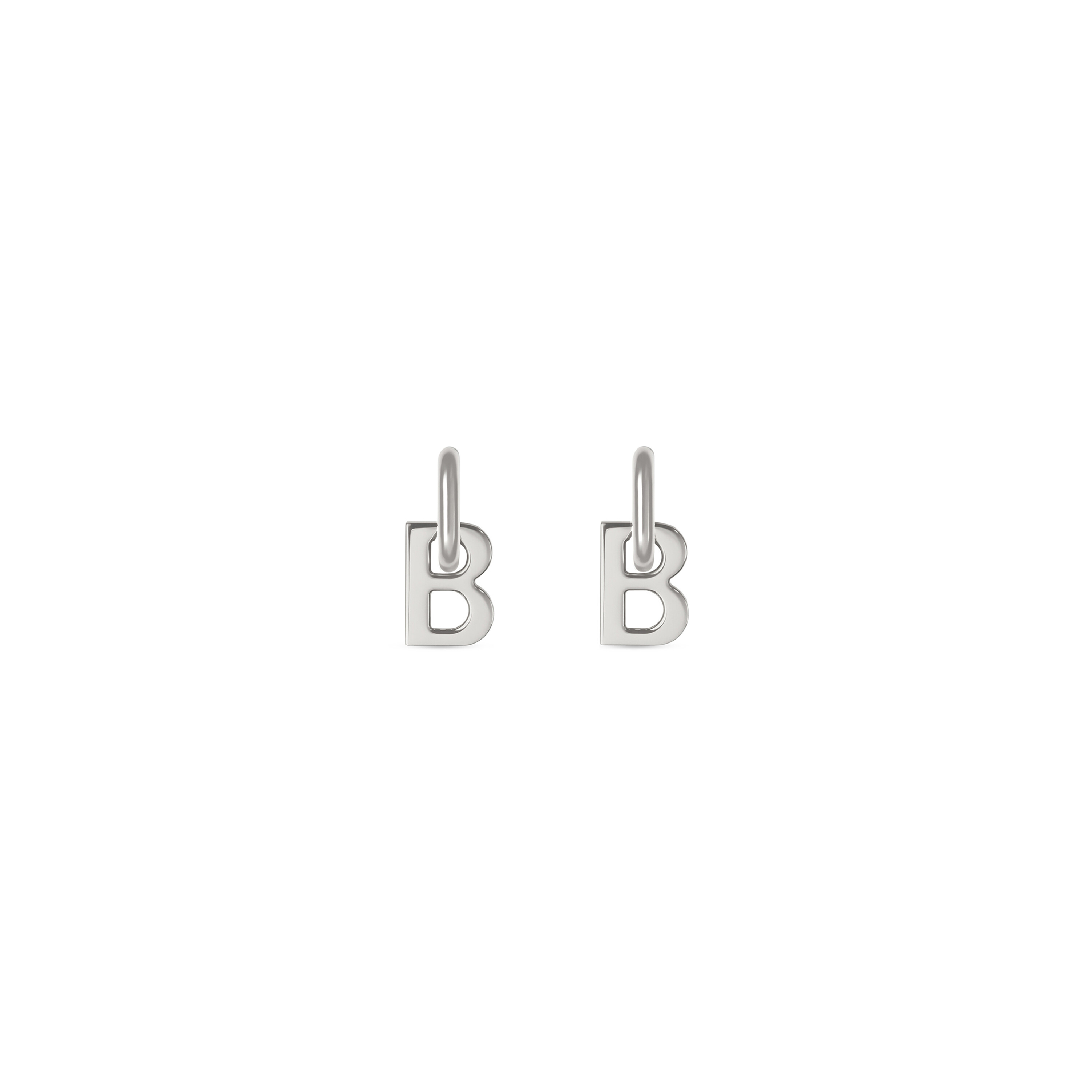 Balenciaga B Chain Xs Earrings In Shiny Silver Crystal  ModeSens