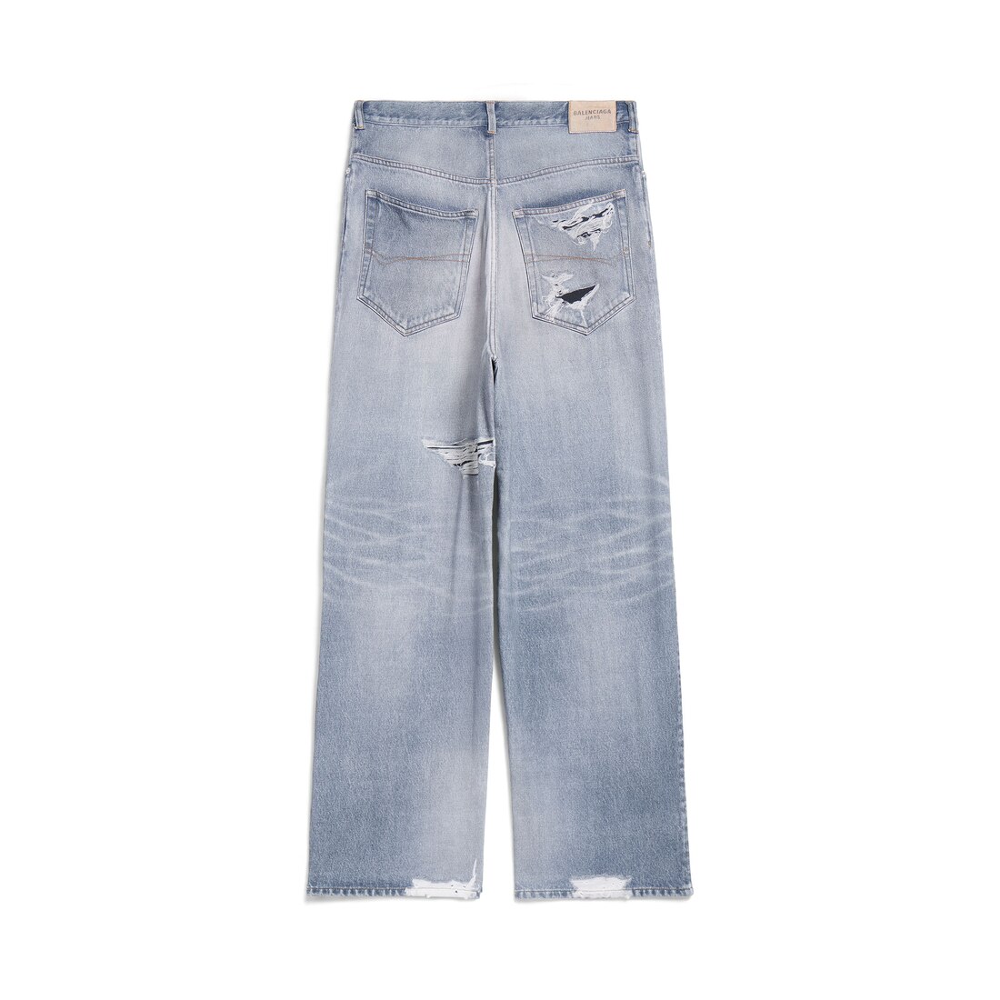 Balenciaga - Wide-Leg Distressed Jeans - Blue Balenciaga