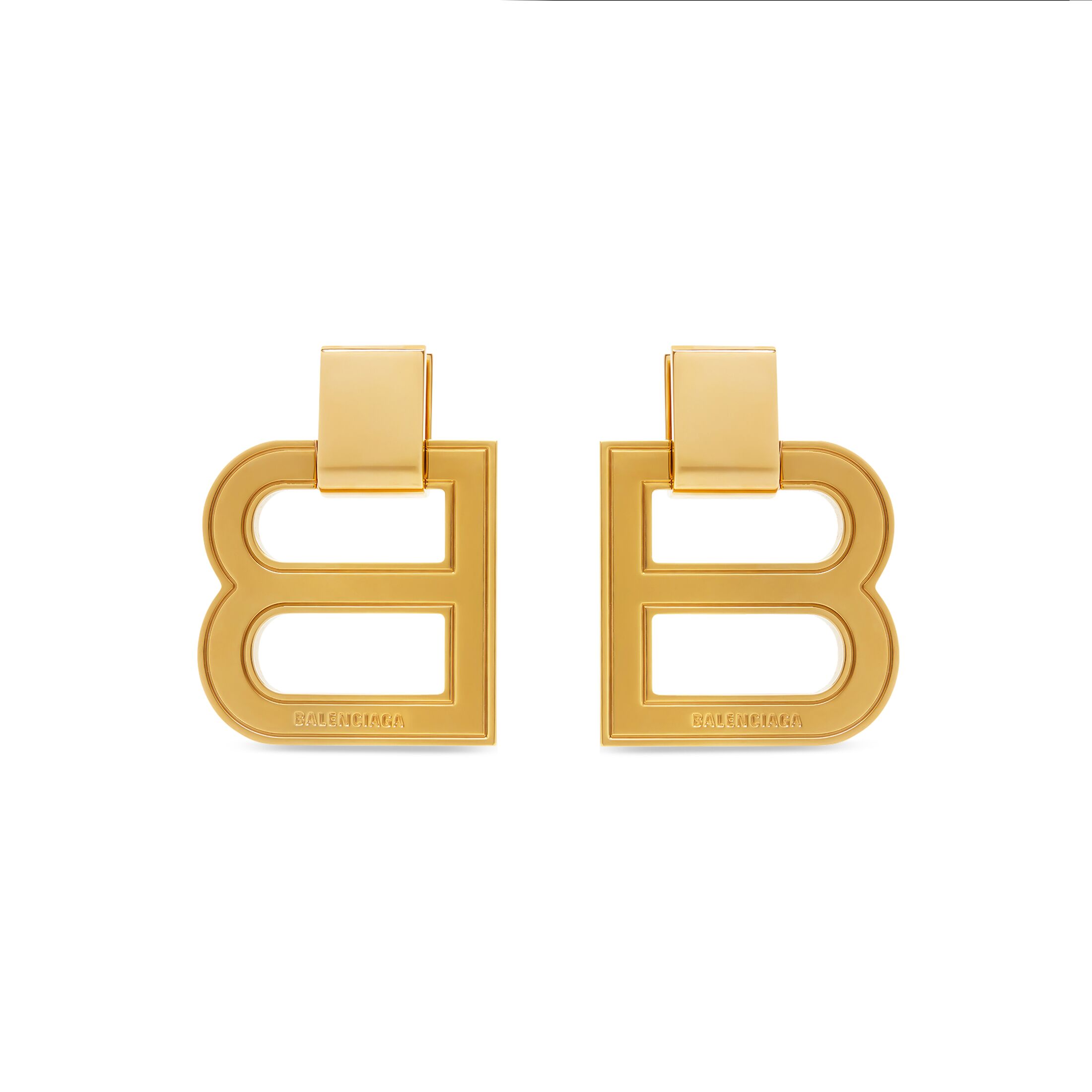Balenciaga Hourglass XL Earrings - Gold - Woman - Aluminium, Brass