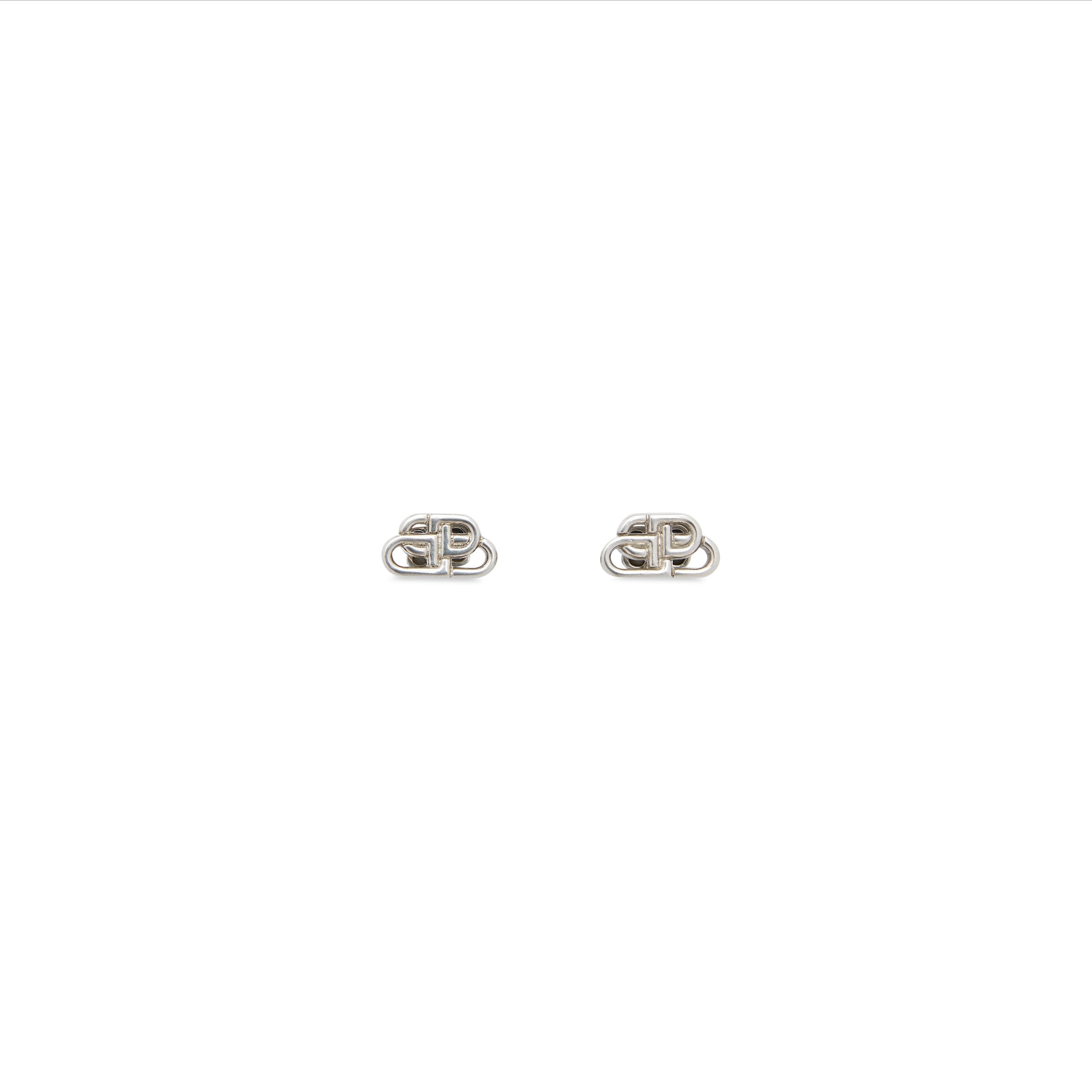 Balenciaga BB XS Stud Earrings - Silver - Man - Brass