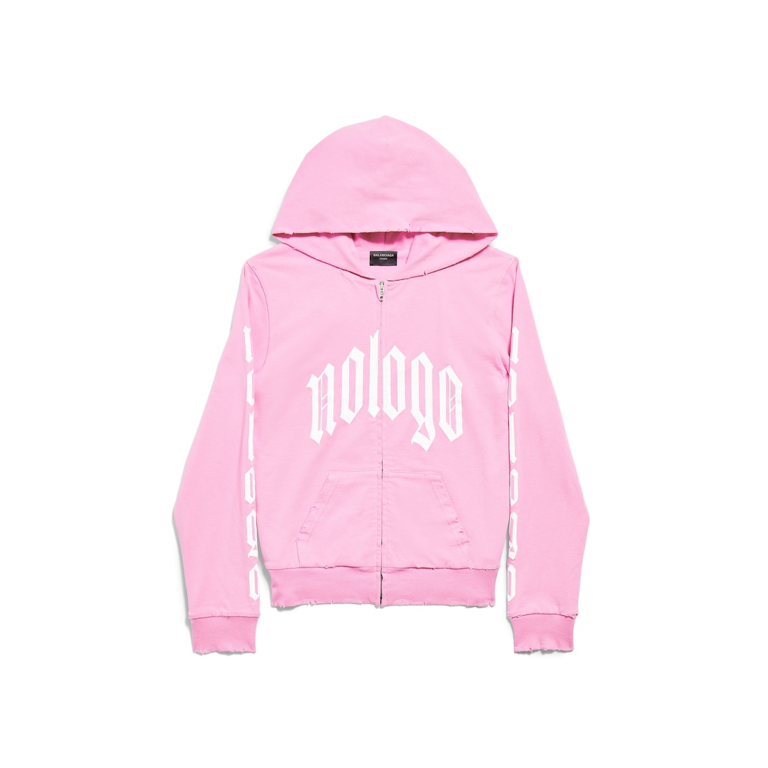 ライトピンク/ホワイト の ウィメンズ Nologo ジップアップ Hoodie 