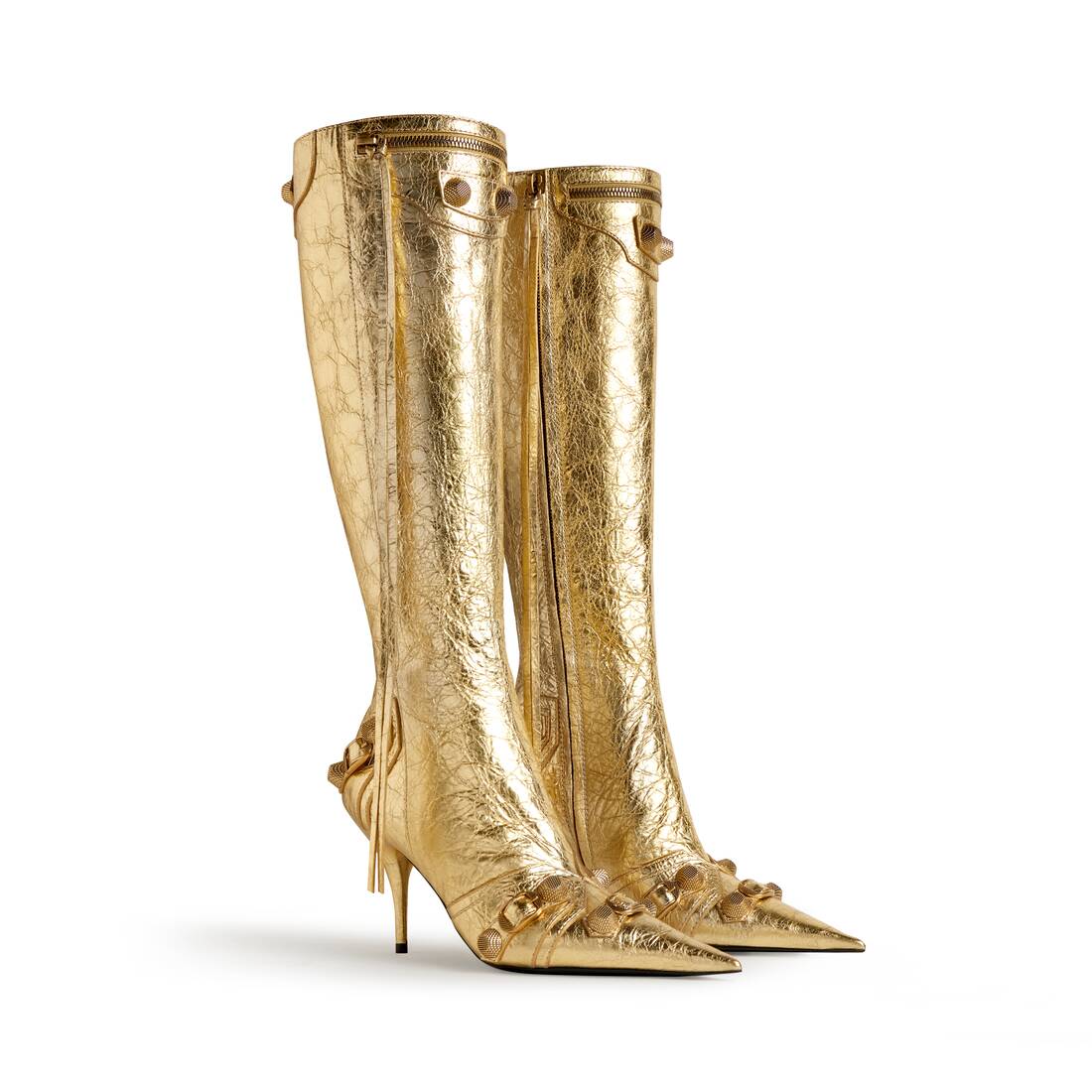 CHANEL Women's Boots Leather in Gold Size: EU 39,5