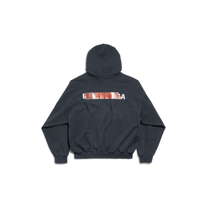 taped balenciaga back hoodie medium fit