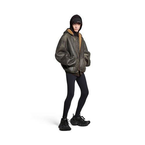 hoodie羊皮大号版型拉链连帽卫衣