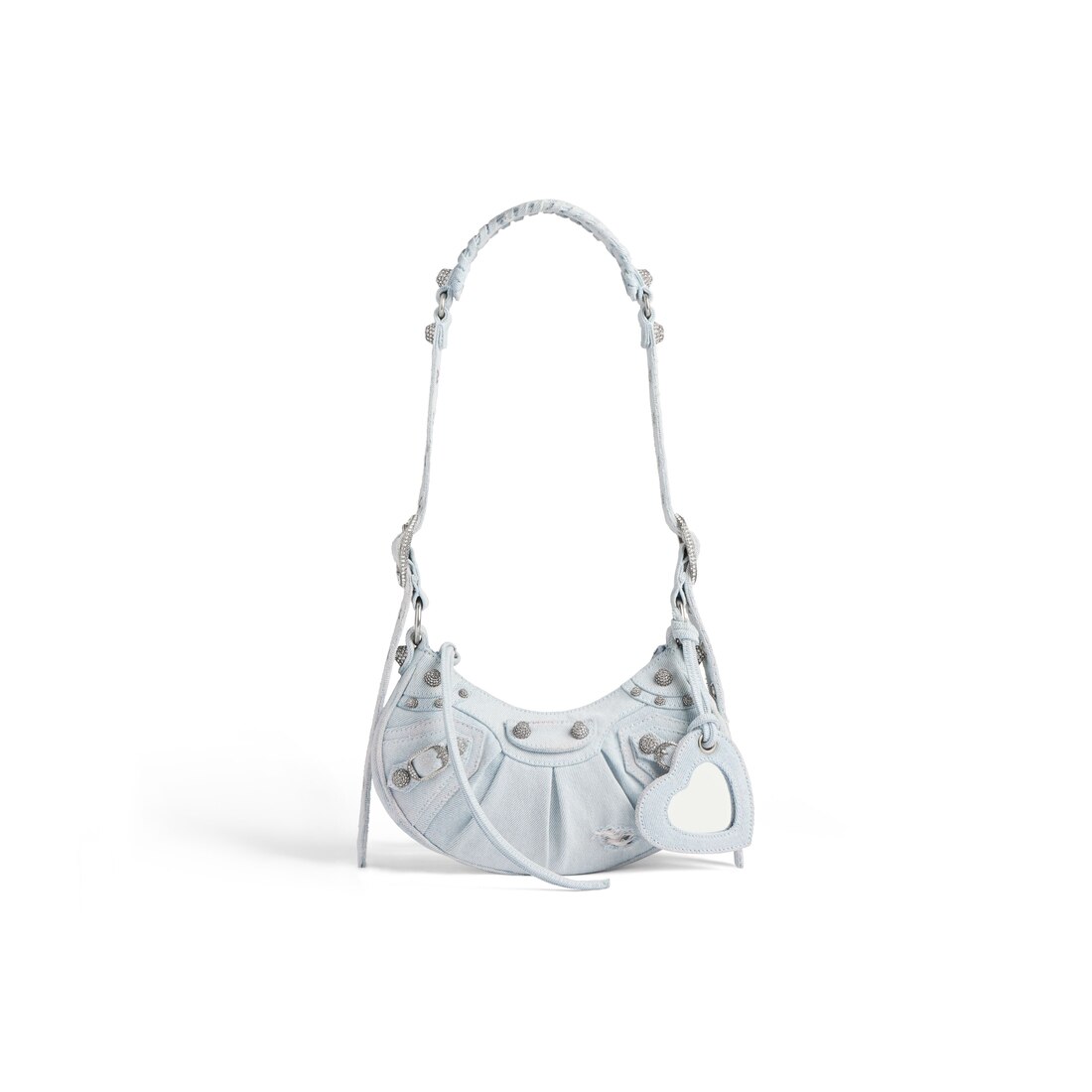 Le Cagole Leather Crossbody Bag in Grey - Balenciaga