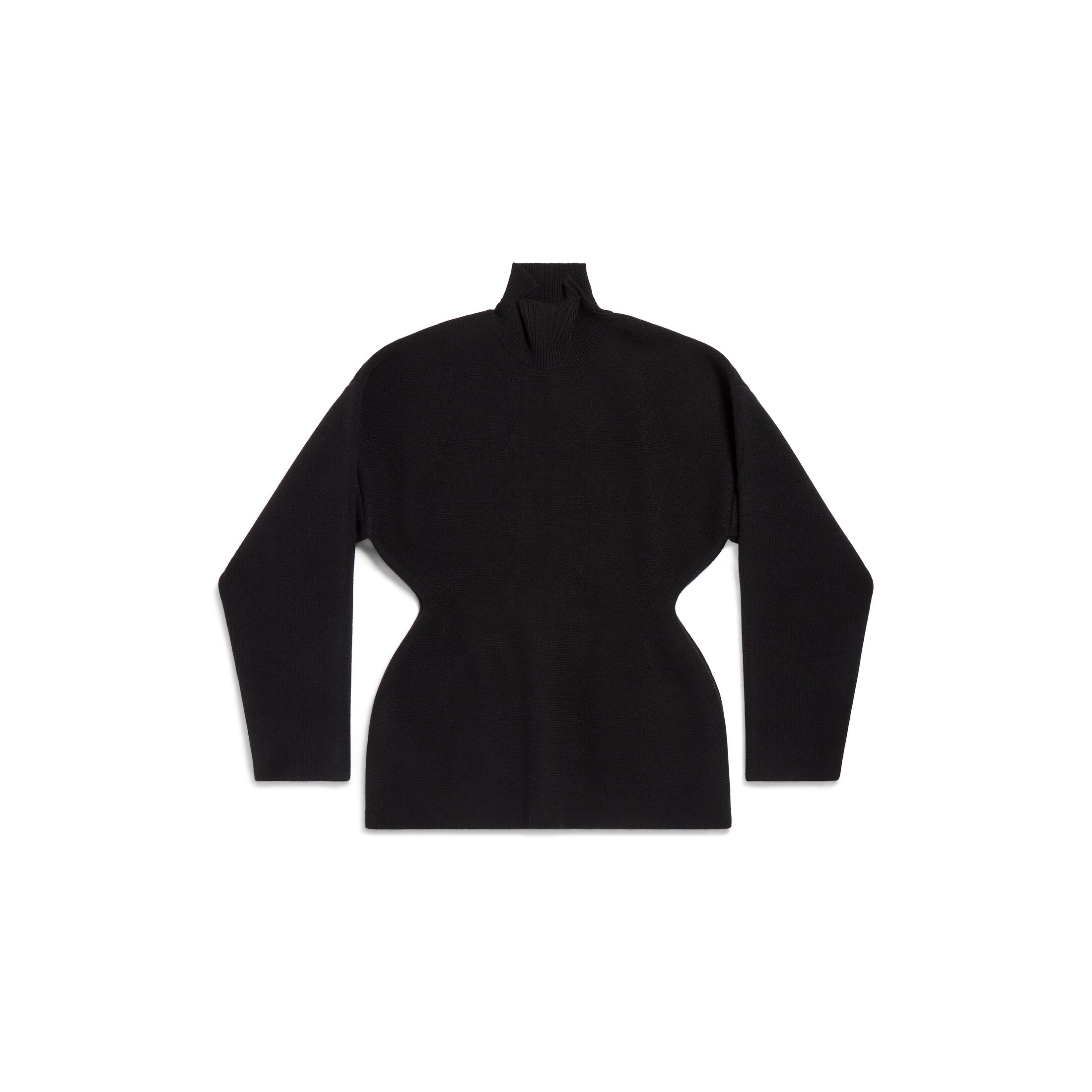 Balenciaga Hourglass Turtleneck Sweater - Black - Woman - S - Cashmere