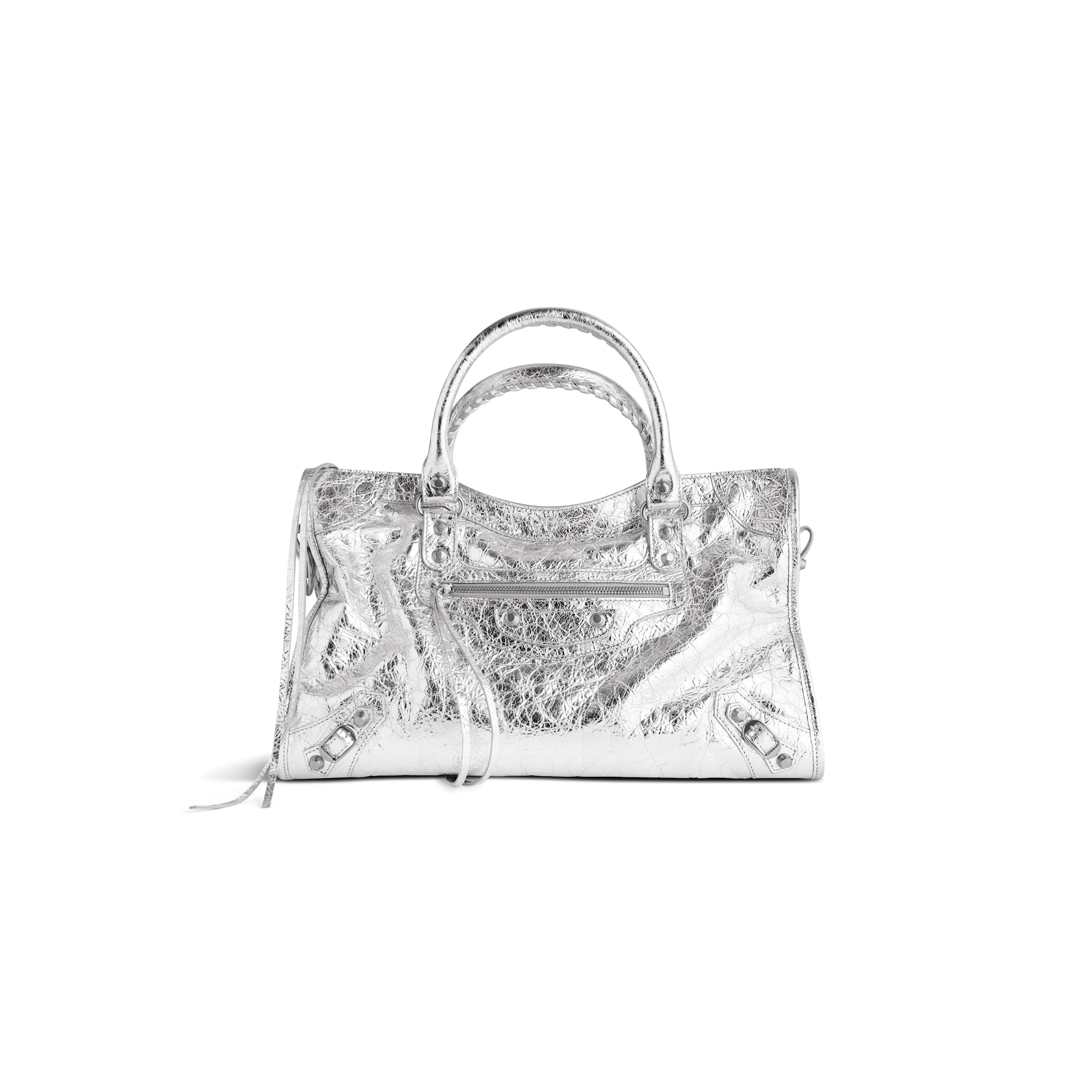 Balenciaga Le City Medium Bag Metallized - Silver - Woman - Lambskin