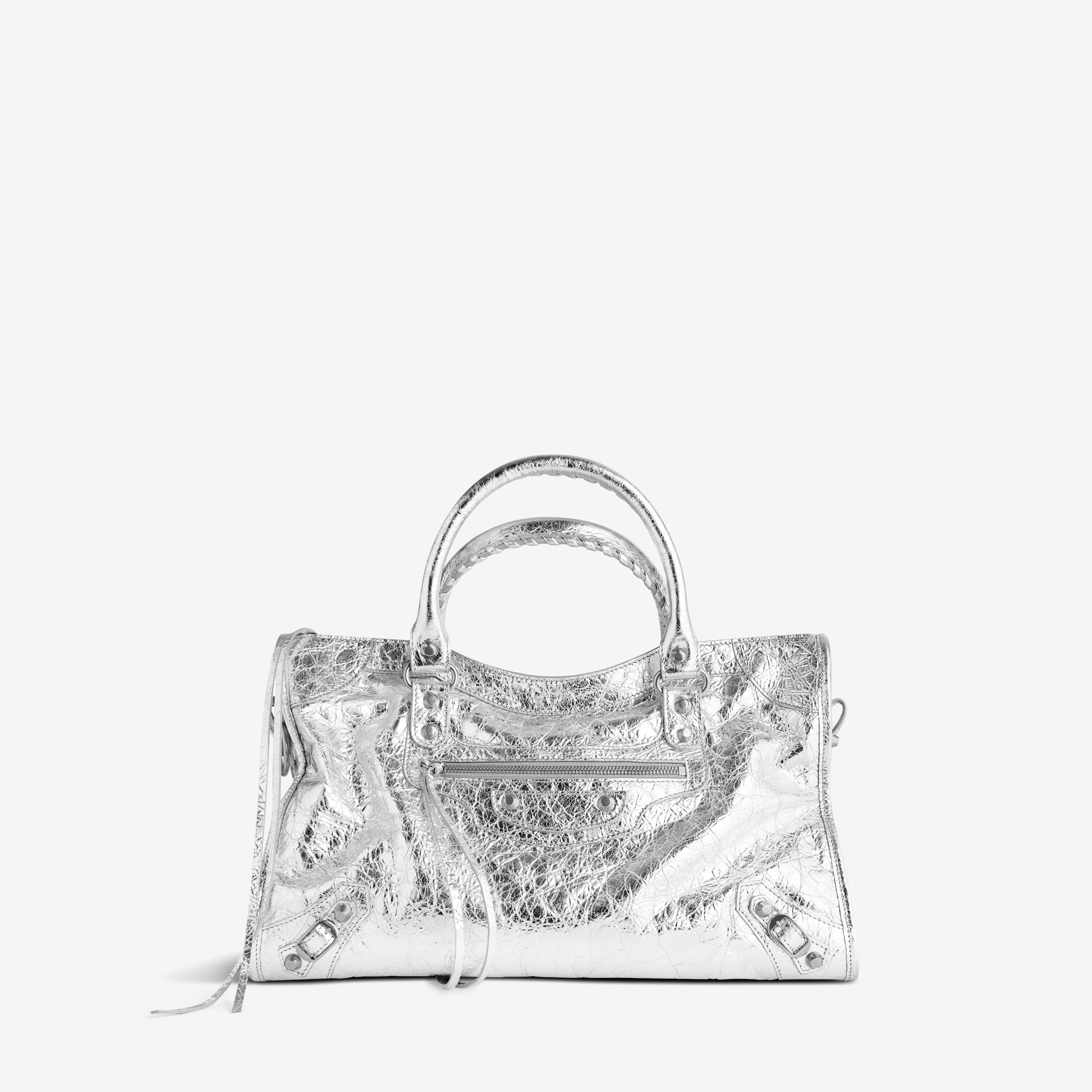 Leather Bag Balenciaga City Bag Silver Women's Le City Bag