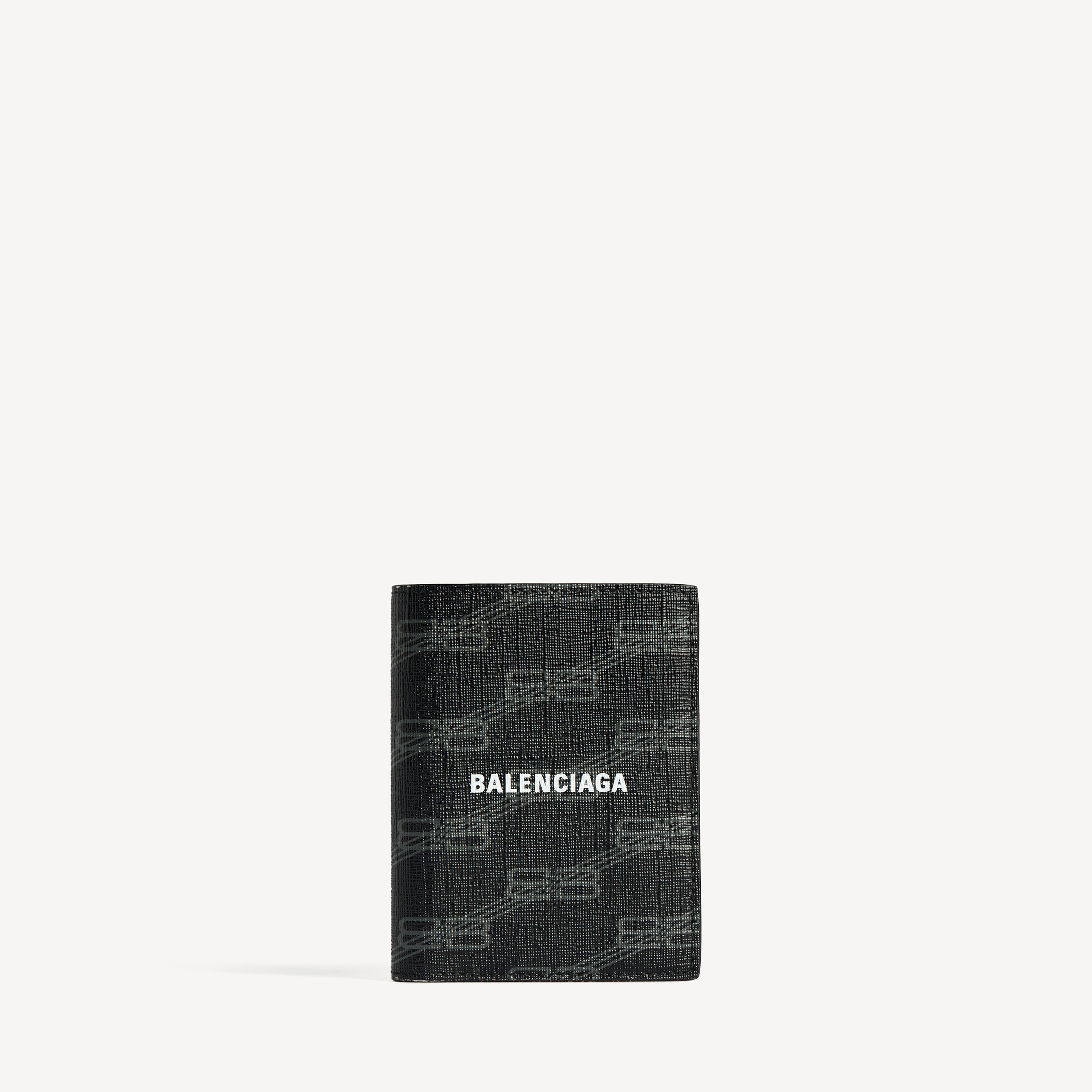 Balenciaga signature vertical bifold wallet bb monogram coated canvas