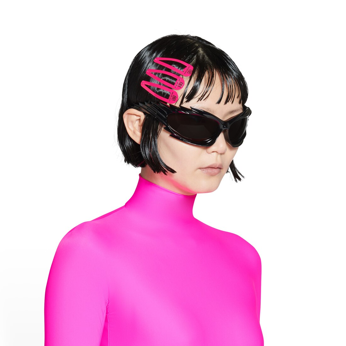 Women's Holli Xs Clip Set in Fluo Pink | Balenciaga US