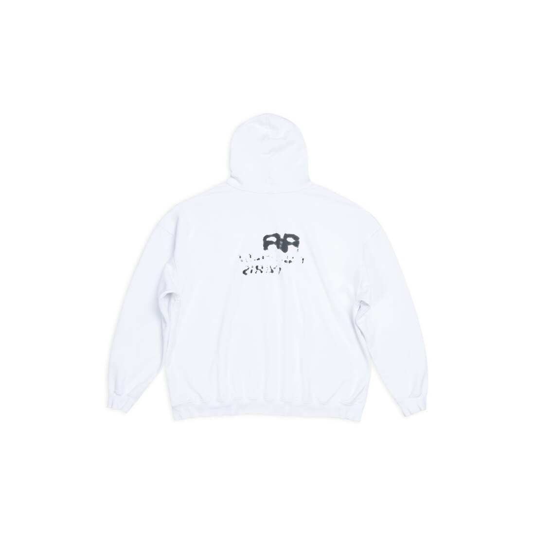 Hand drawn Bb Icon Hoodie Large Fit in White Balenciaga US