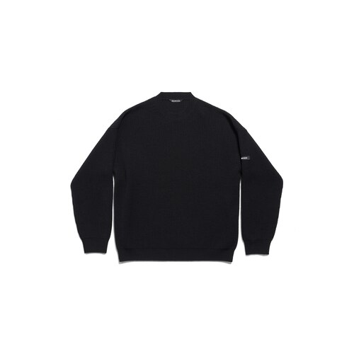 patch crewneck sweater