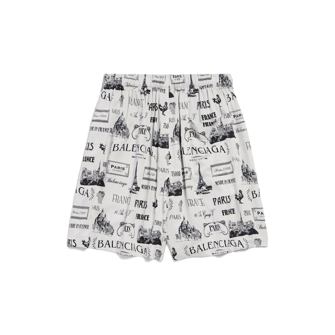 Short Pyjama Paris Resto en Gris noir