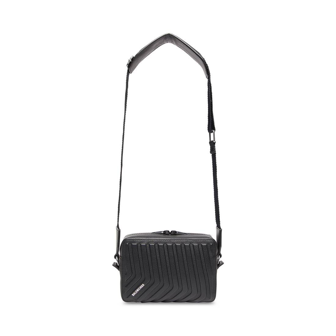 Balenciaga Printed Leather Bag Strap in Black