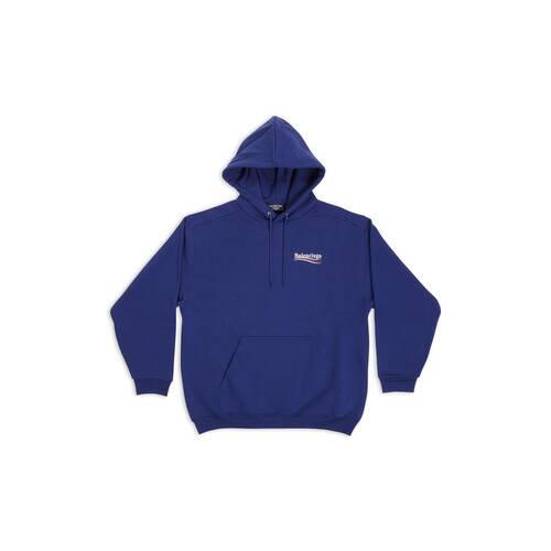 Men's Political Campaign Hoodie Medium Fit in Pacific Blue/white