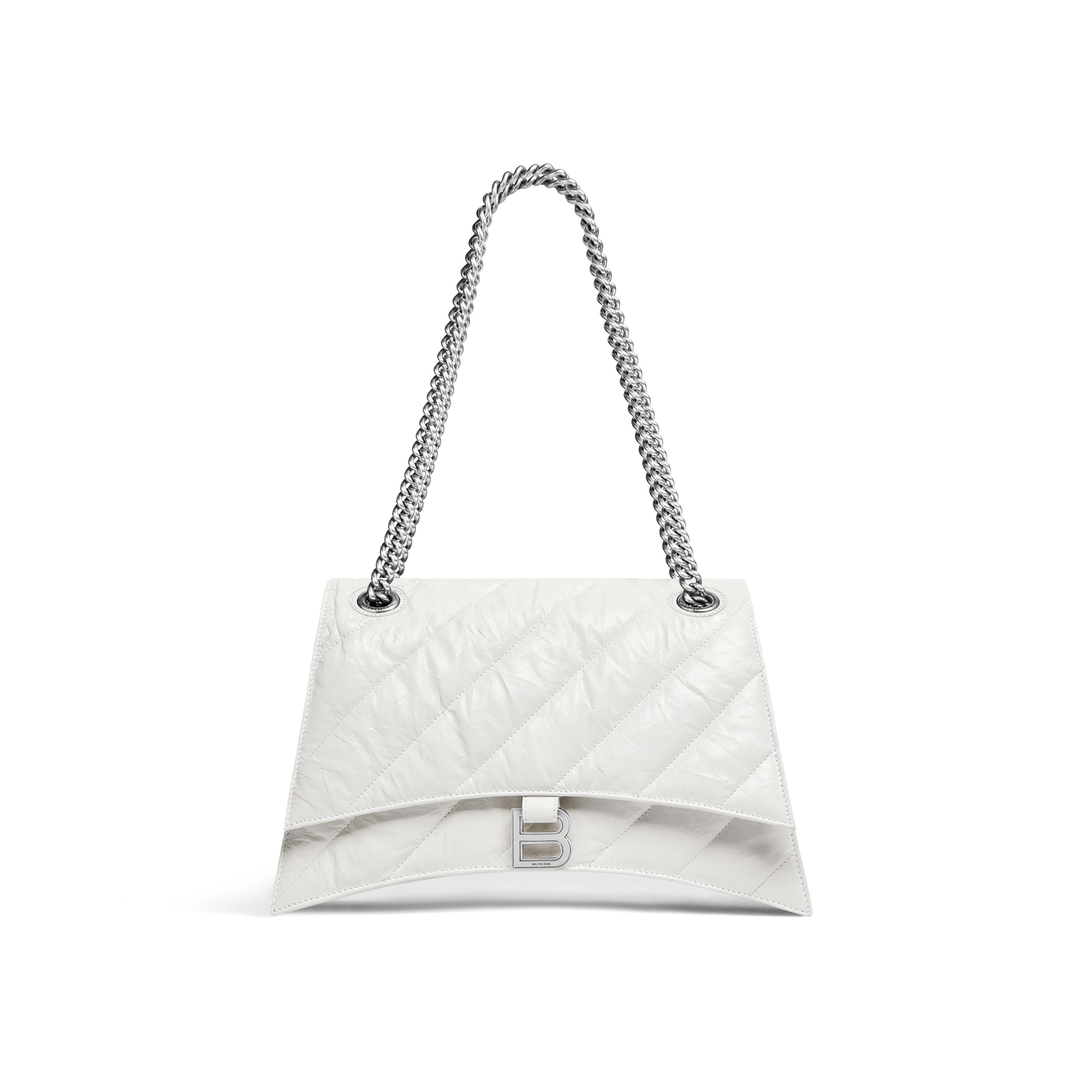 Balenciaga Crush Medium Chain Bag Quilted - White - Woman - Calfskin