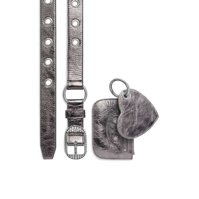 le cagole charms belt metallized with rhinestones