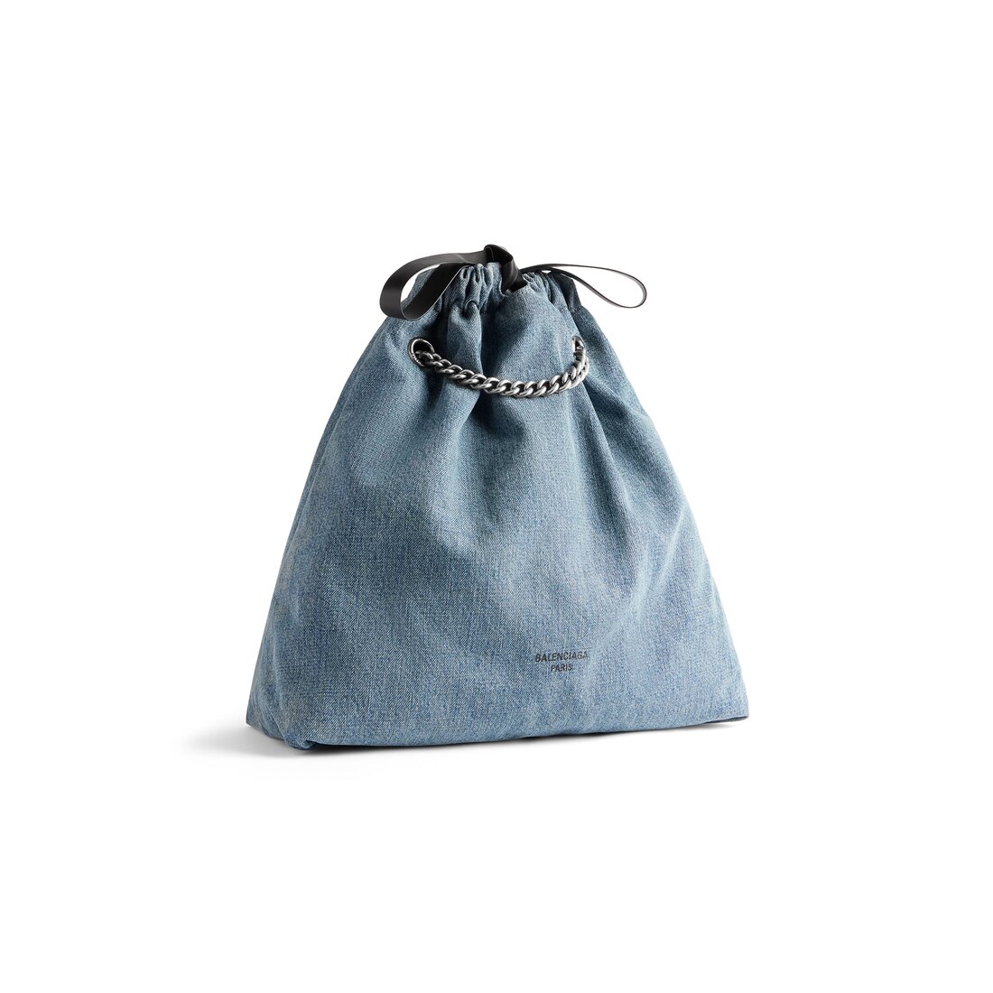 Women s Crush Medium Tote Bag Denim in Blue Balenciaga GB