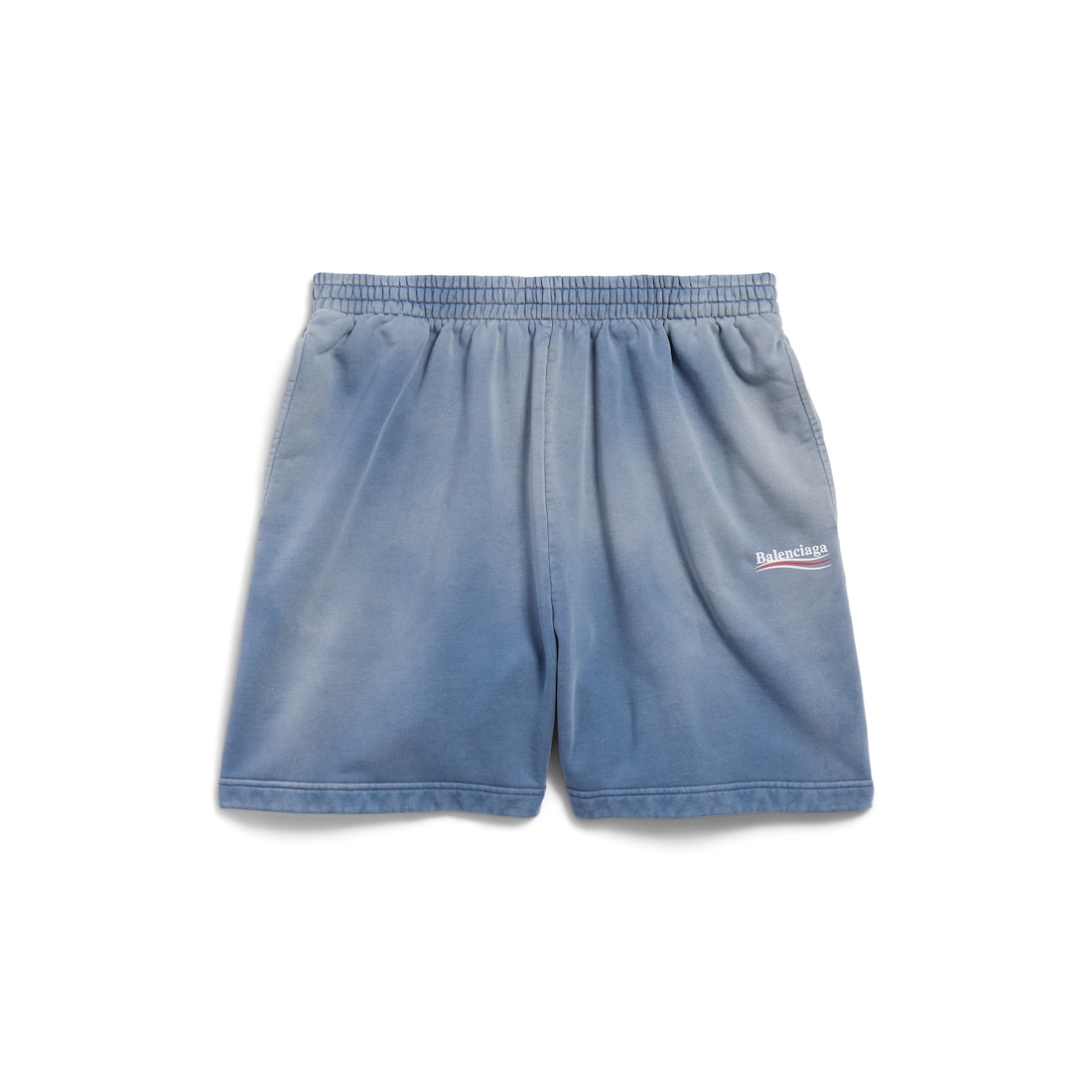 Men s Political Campaign Sweat Shorts in Faded Blue white red Balenciaga CA