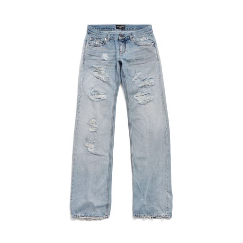 fitted low-waist pants