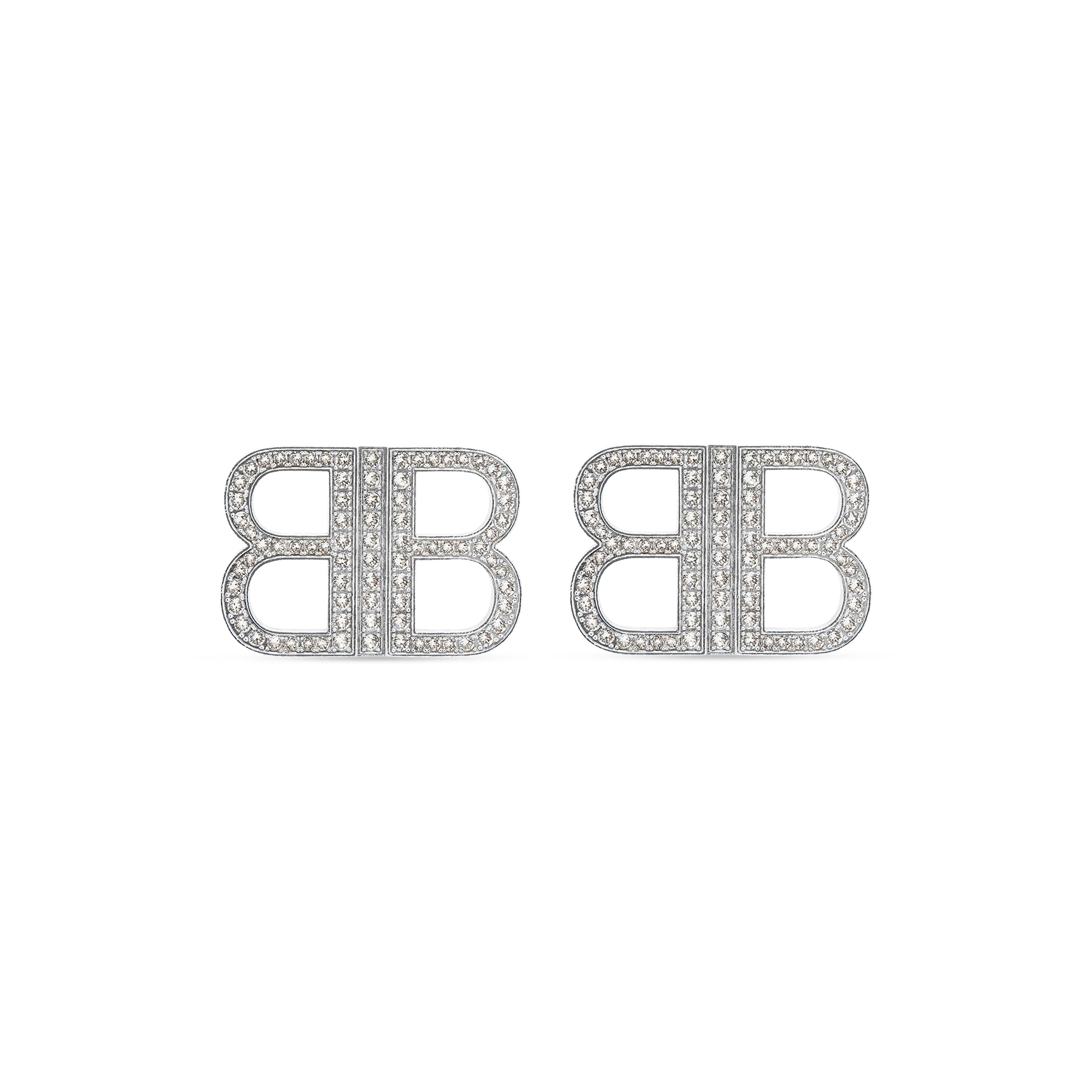 Balenciaga BB 2.0 Earrings - Silver - Woman - Aluminium, Brass, Glass