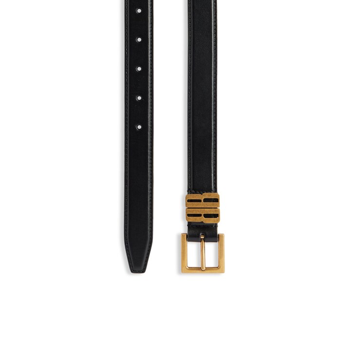 BALENCIAGA ブラック ベルト ゴールドバックル BALENCIAGA BBロゴ ブラック ベルト Balenciaga Belt Bb Logo
