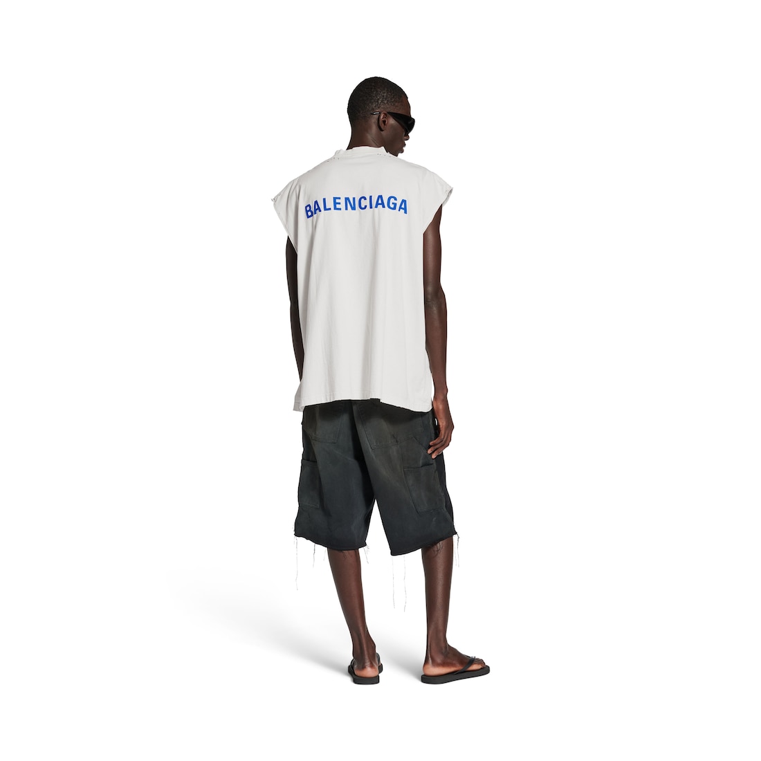 BALENCIAGA バック ノースリーブ Tシャツ ホワイト の ウィメンズ Balenciaga Back ノースリーブ Tシャツ