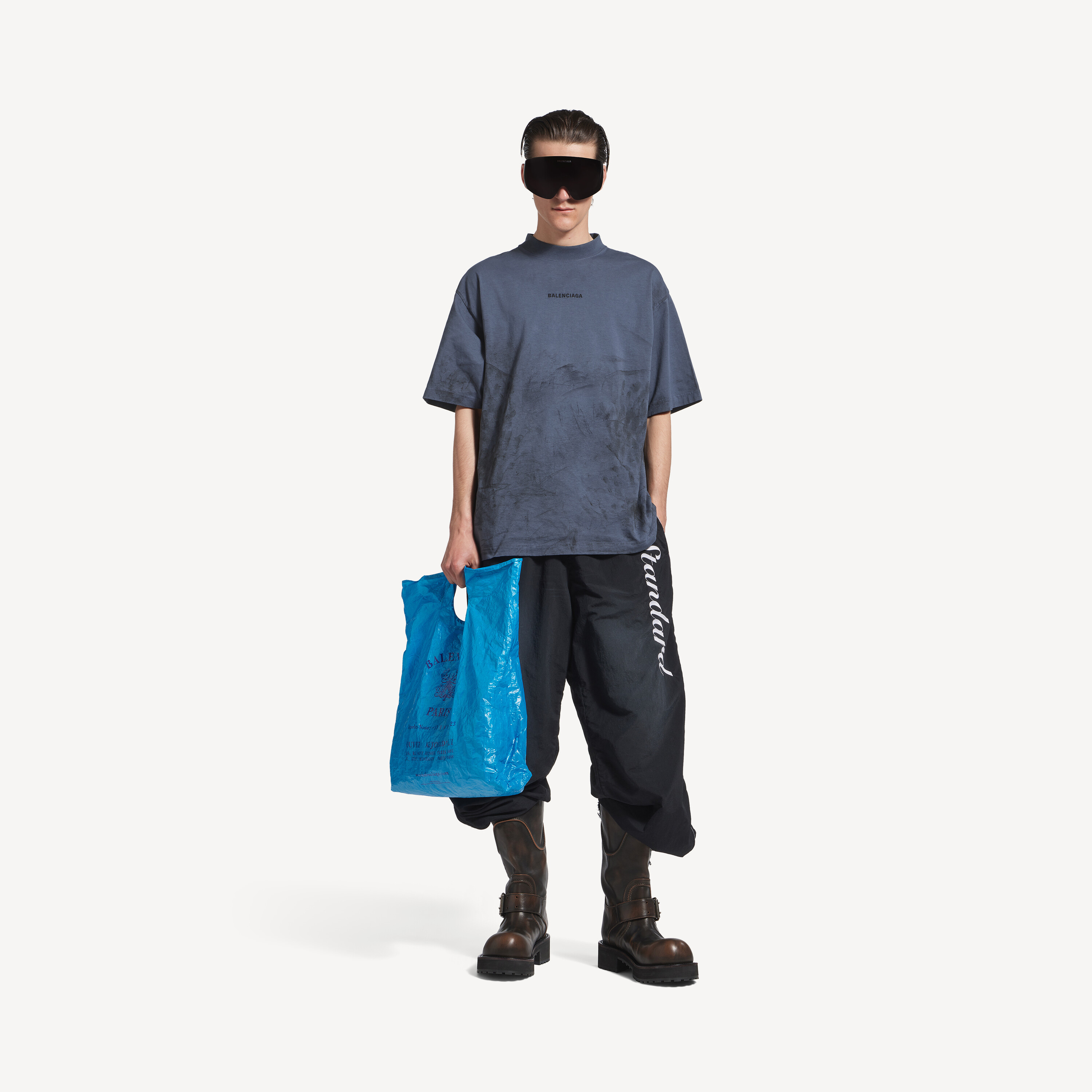 フェード ダークブルー/ブラック の メンズ Balenciaga Back Tシャツ