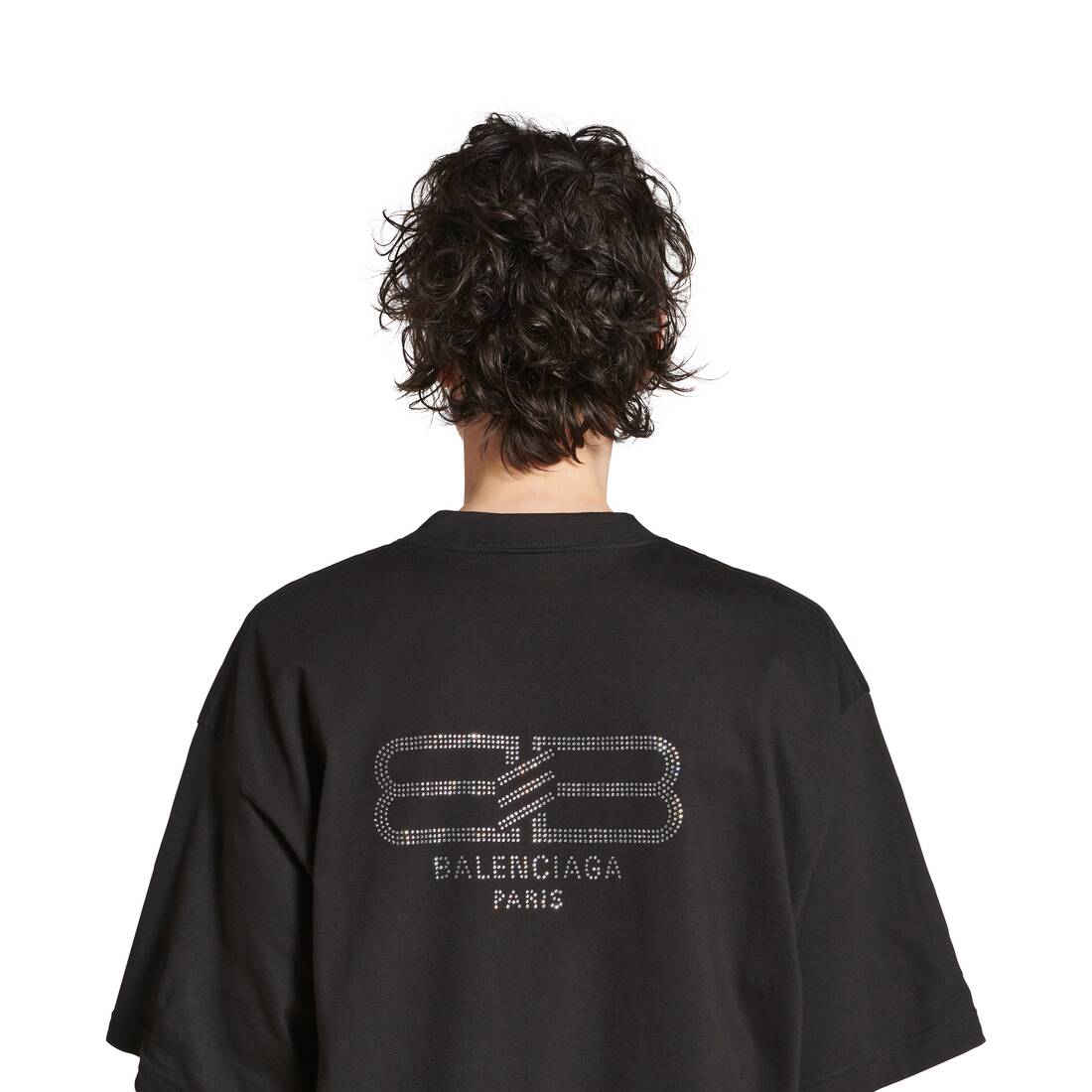 Bb Strass T-shirt Medium Fit in Black Faded | Balenciaga NL