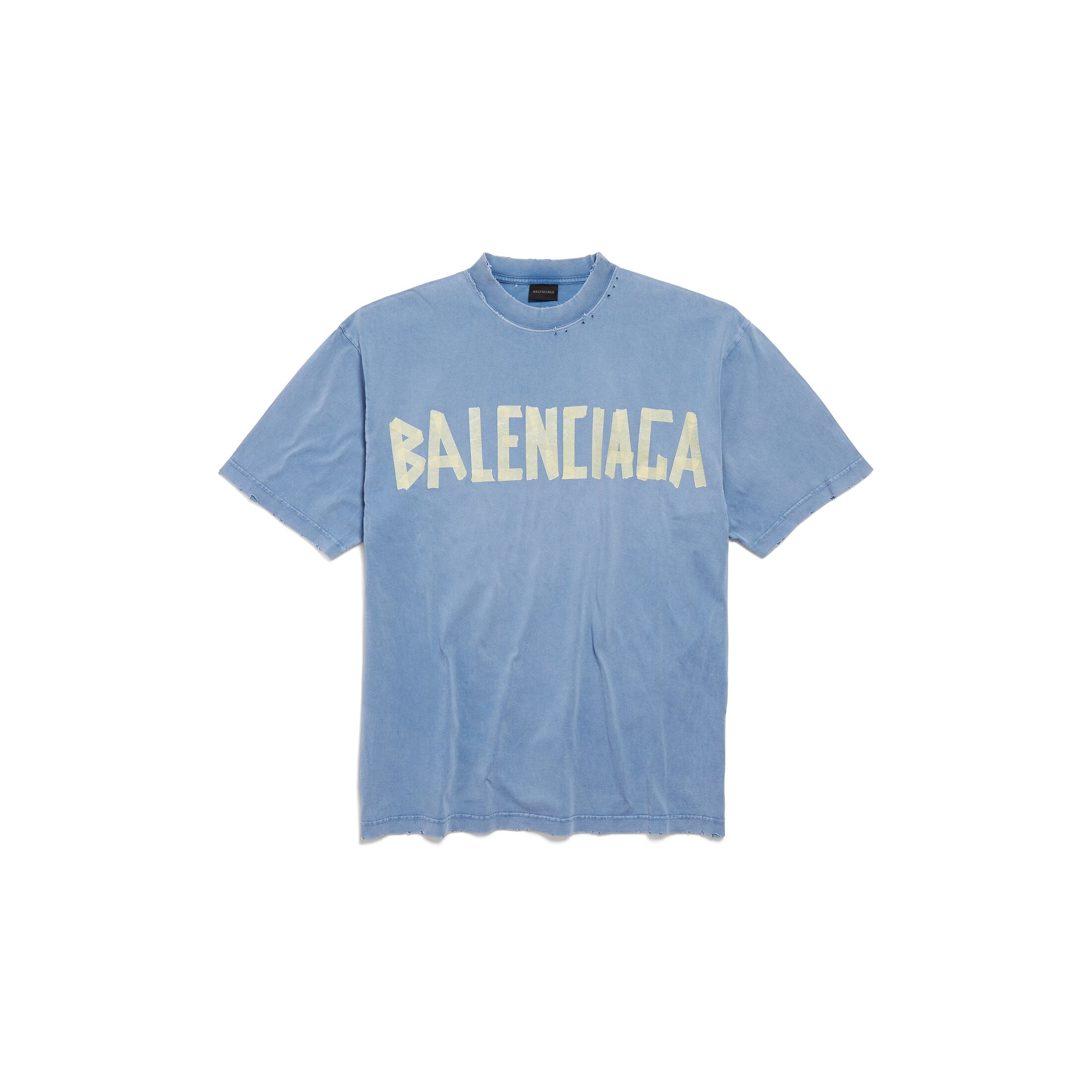 Balenciaga Tape Type T-Shirt Medium Fit - Blue - Men's - - Cotton