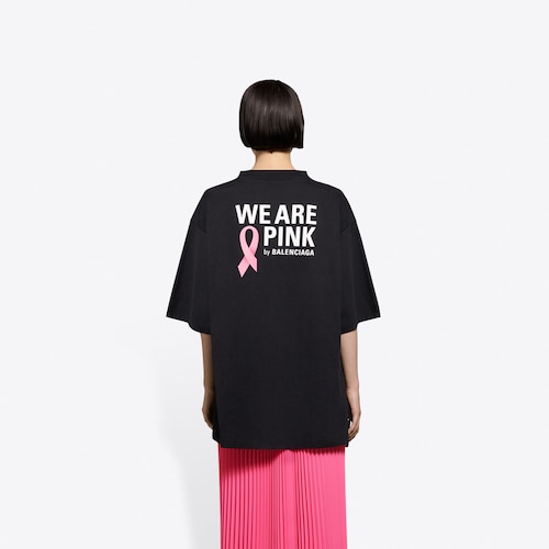 balenciaga pink logo shirt