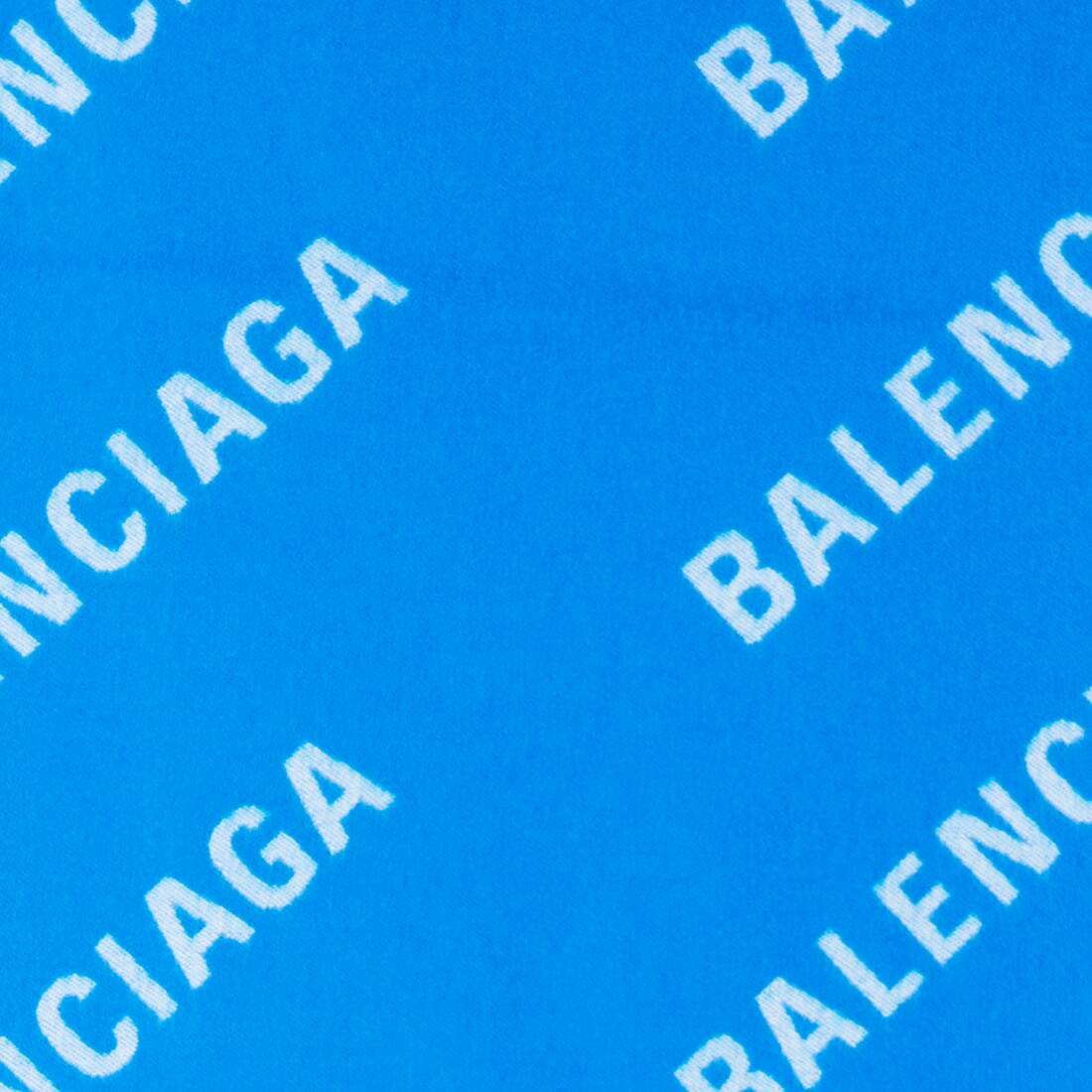 Women's Allover Logo Macro Scarf in Electric Blue | Balenciaga US