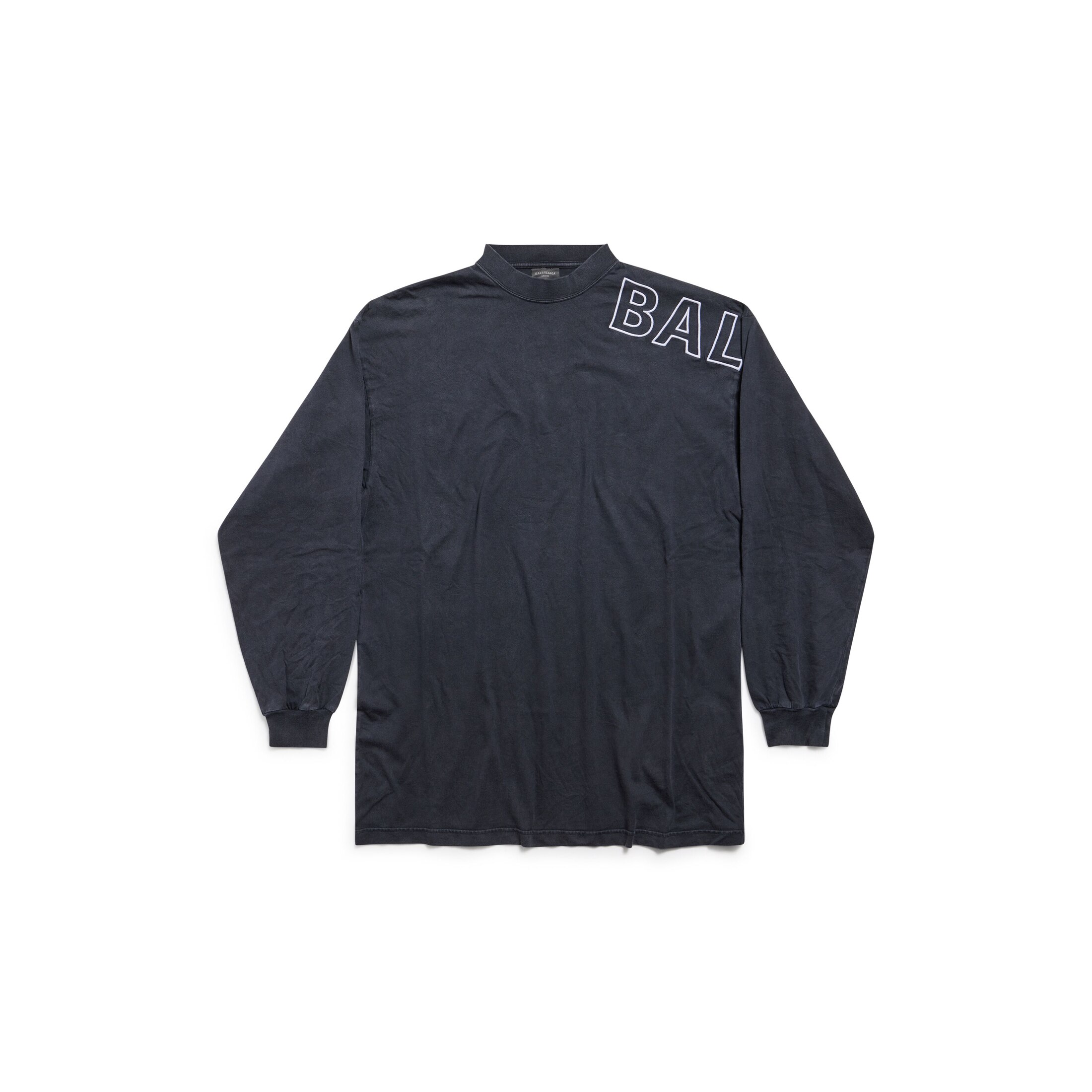 Balenciaga Outline Long Sleeve T-Shirt Oversized - Black - Men's - - Cotton