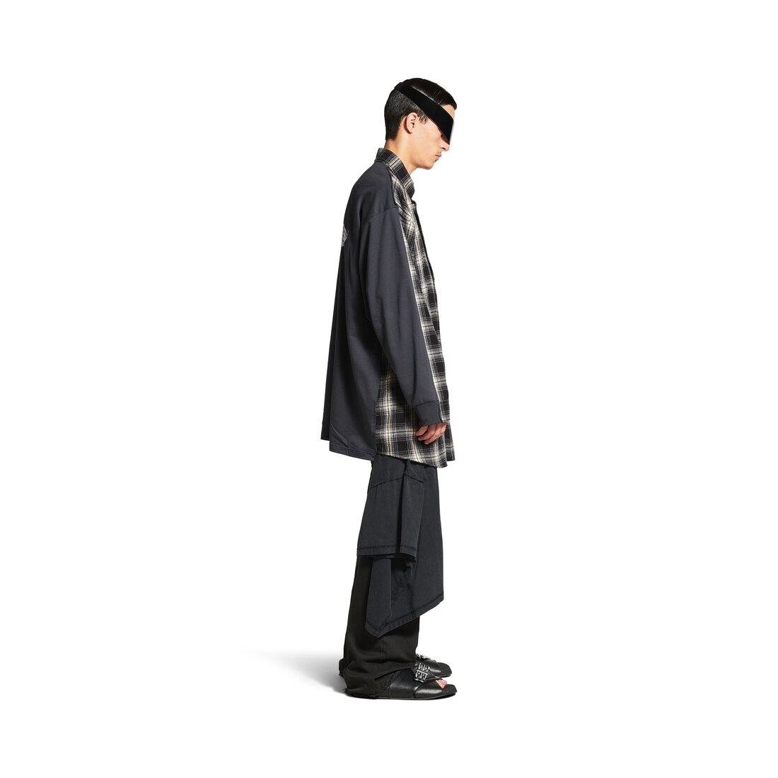 Men's Hybrid Overshirt in Black/grey