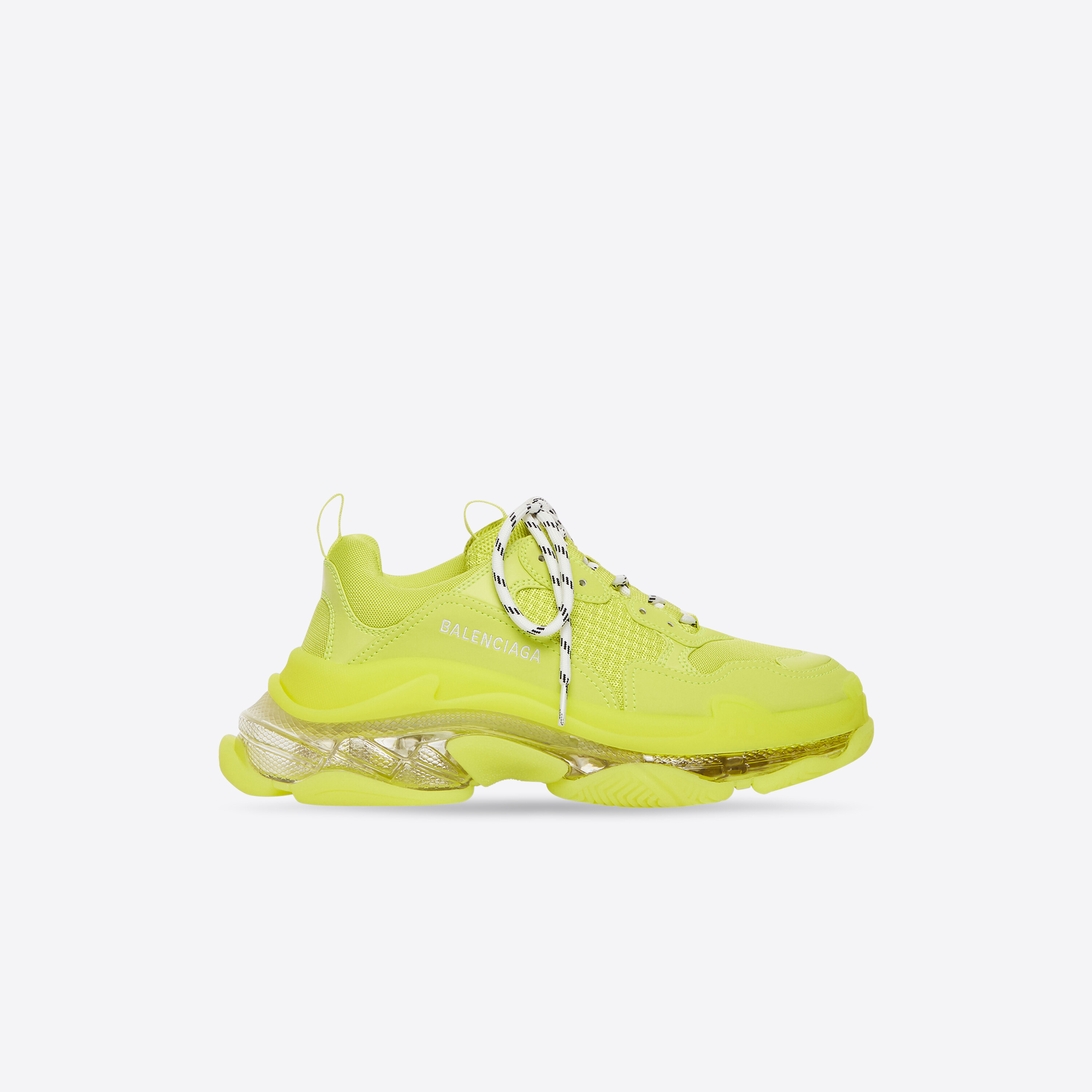 Ingenieurs vrouw Versterken Women's Triple S Clear Sole Sneaker in Fluo Yellow | Balenciaga US