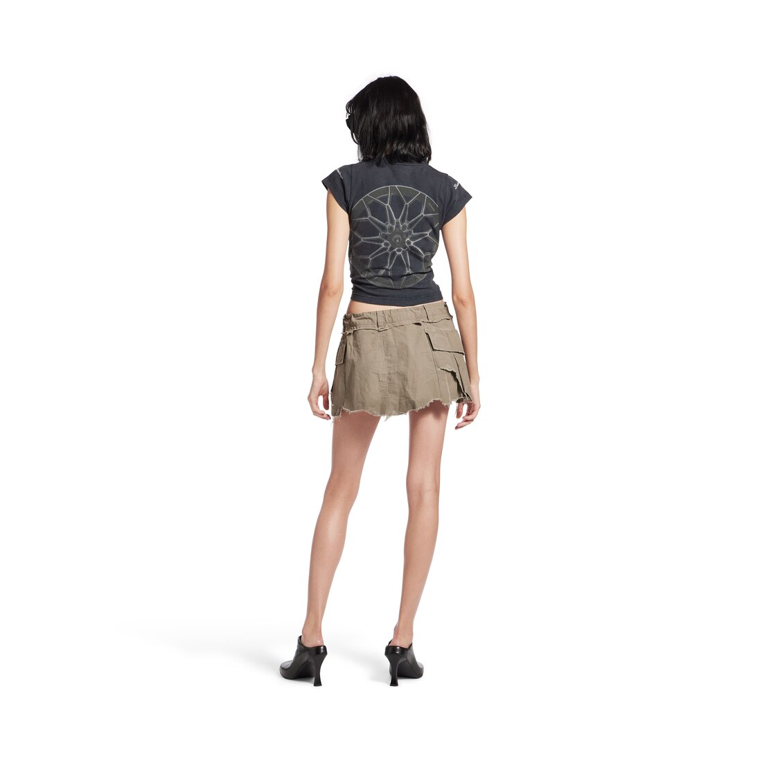Women's Cargo Mini Skirt in Dark Beige | Balenciaga US